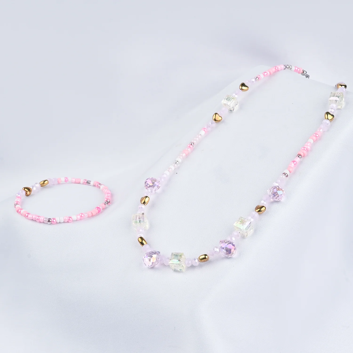 GIRLS ELEGANT BEADED NECKLACE & BRACELET