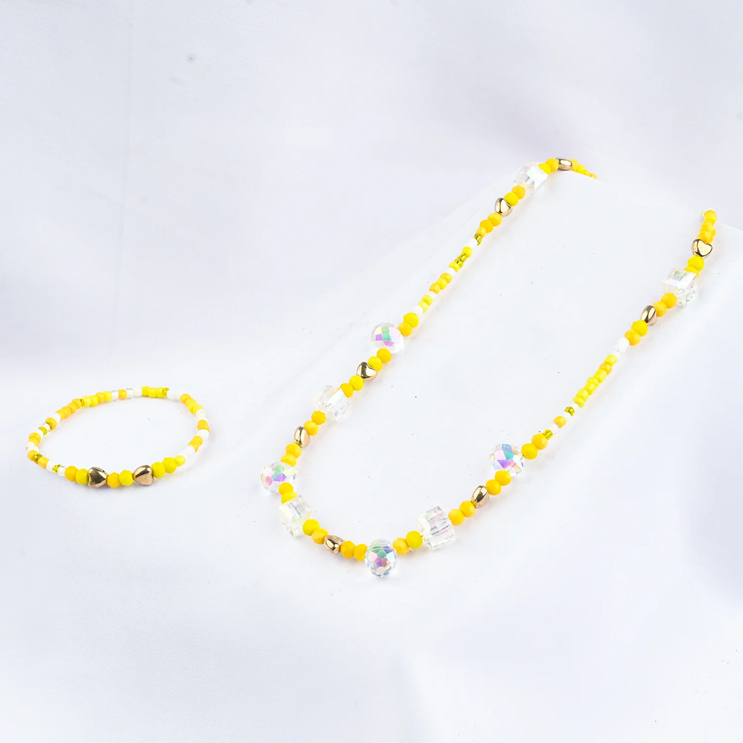 GIRLS ELEGANT BEADED NECKLACE & BRACELET