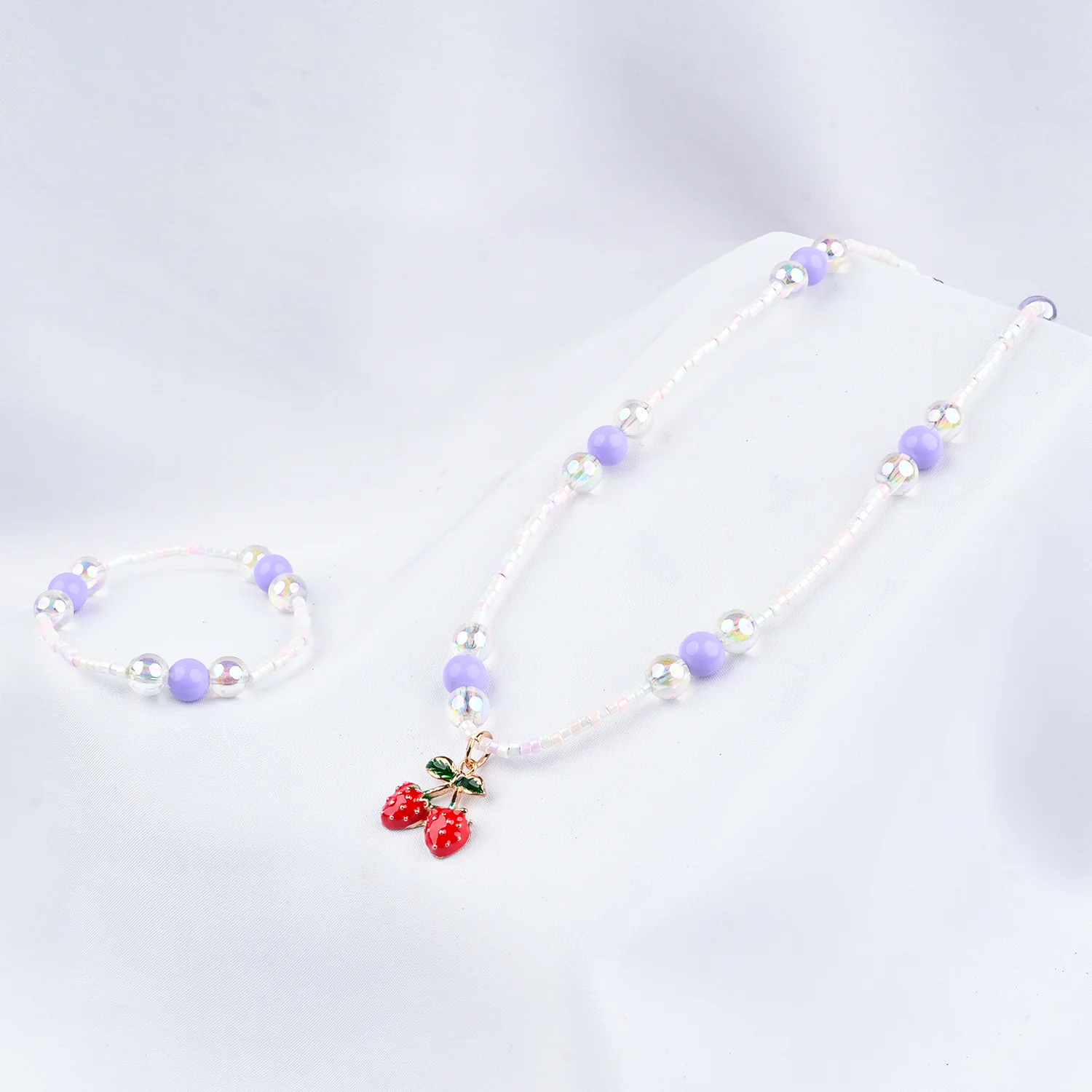 GIRLS ELEGANT BEADED NECKLACE & BRACELET
