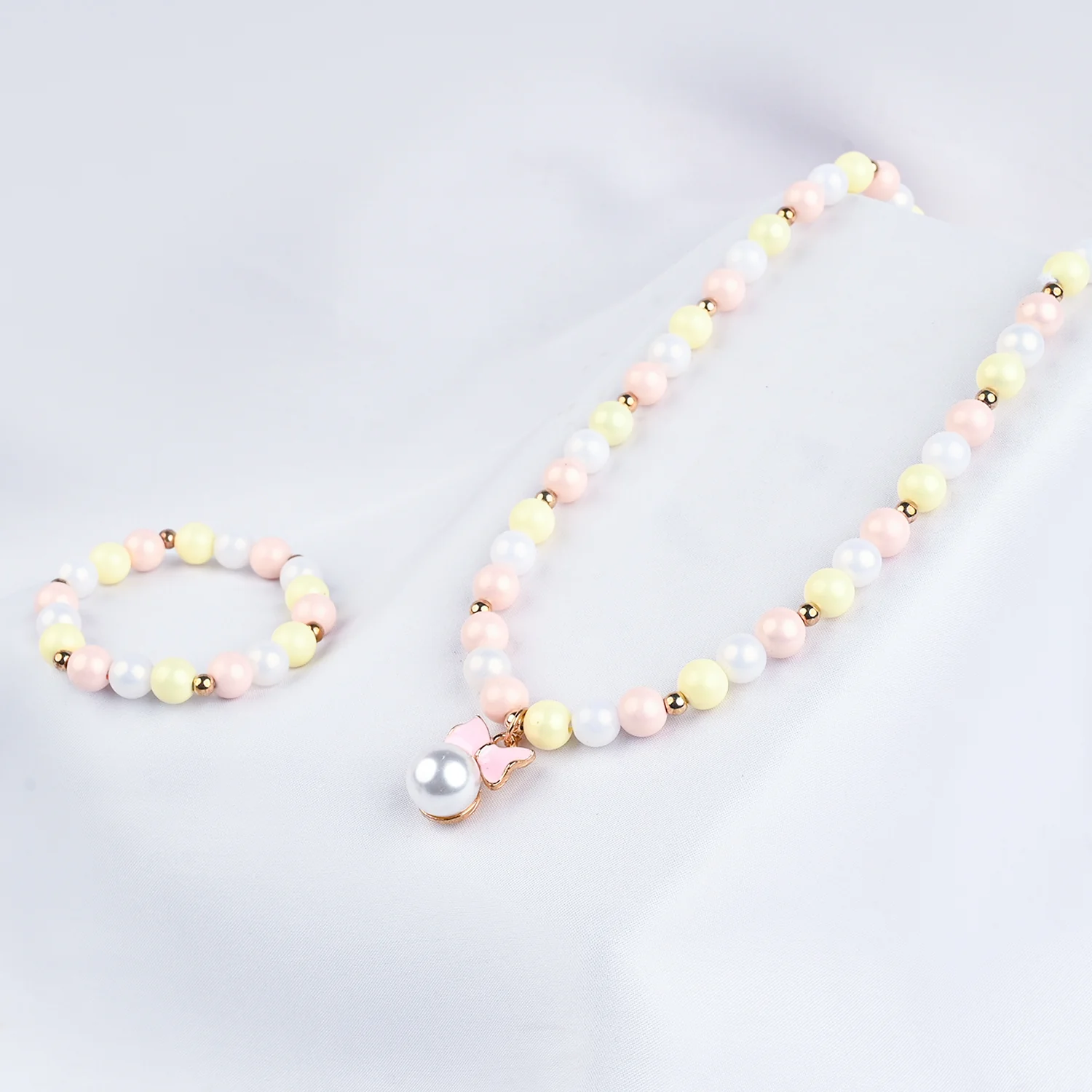 GIRLS ELEGANT BEADED NECKLACE & BRACELET