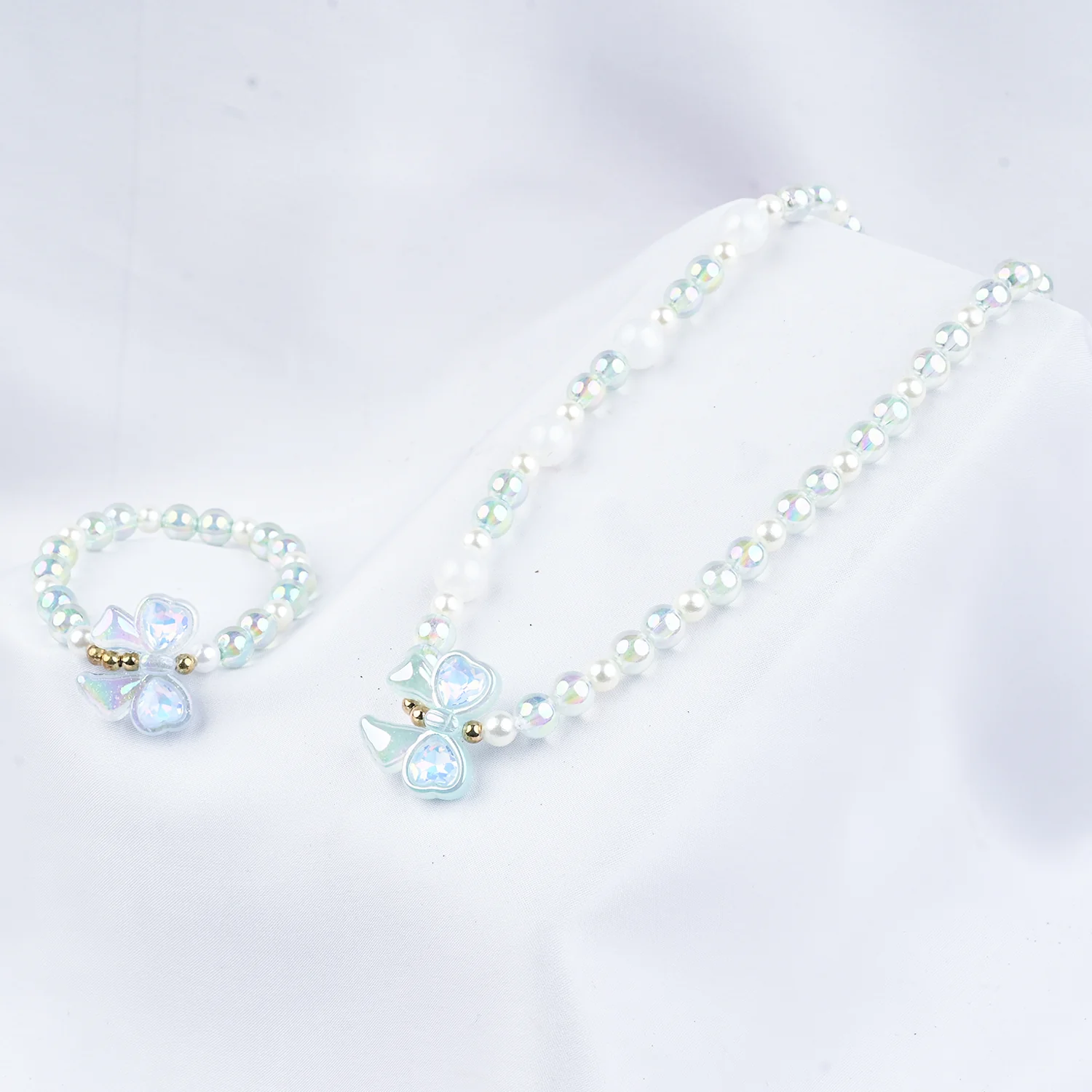 GIRLS ELEGANT BEADED NECKLACE & BRACELET
