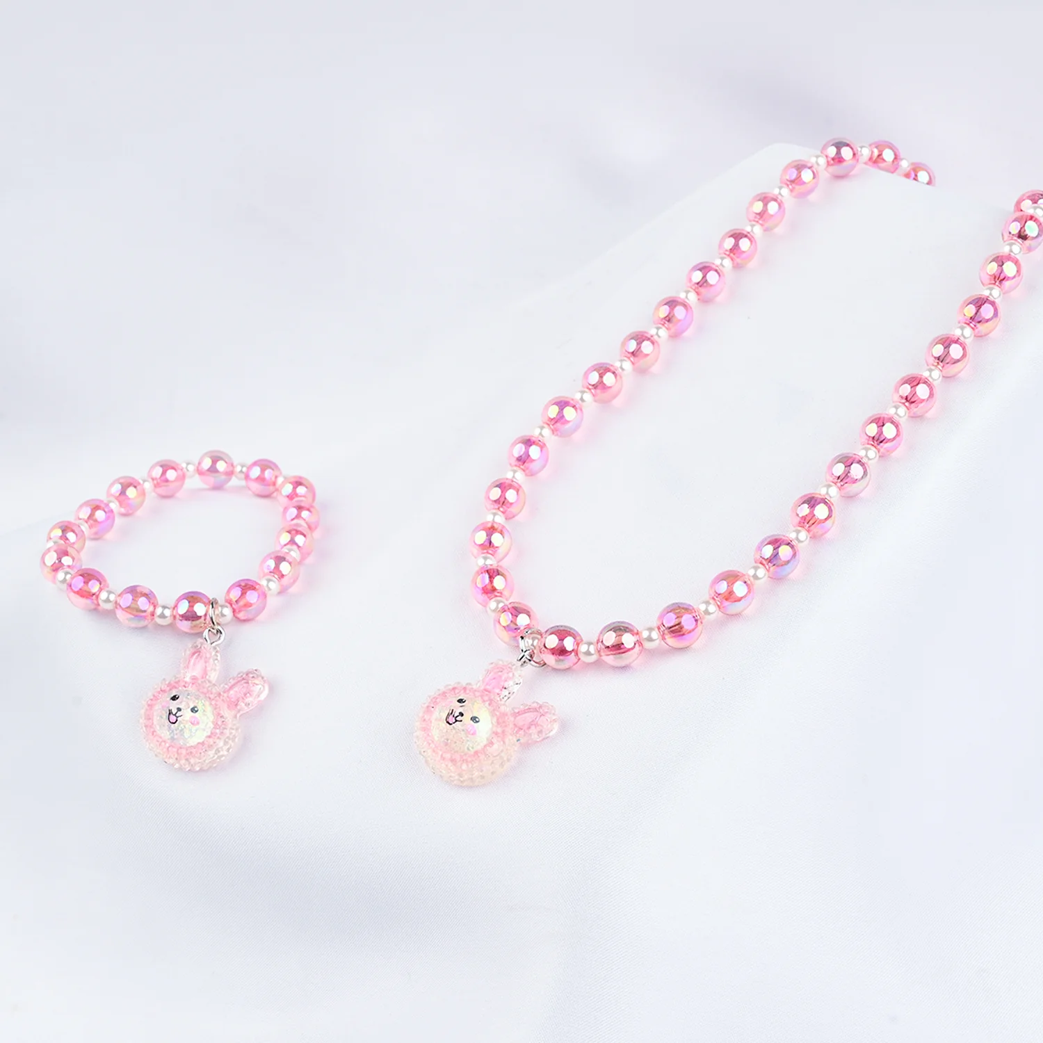 GIRLS ELEGANT BEADED NECKLACE & BRACELET