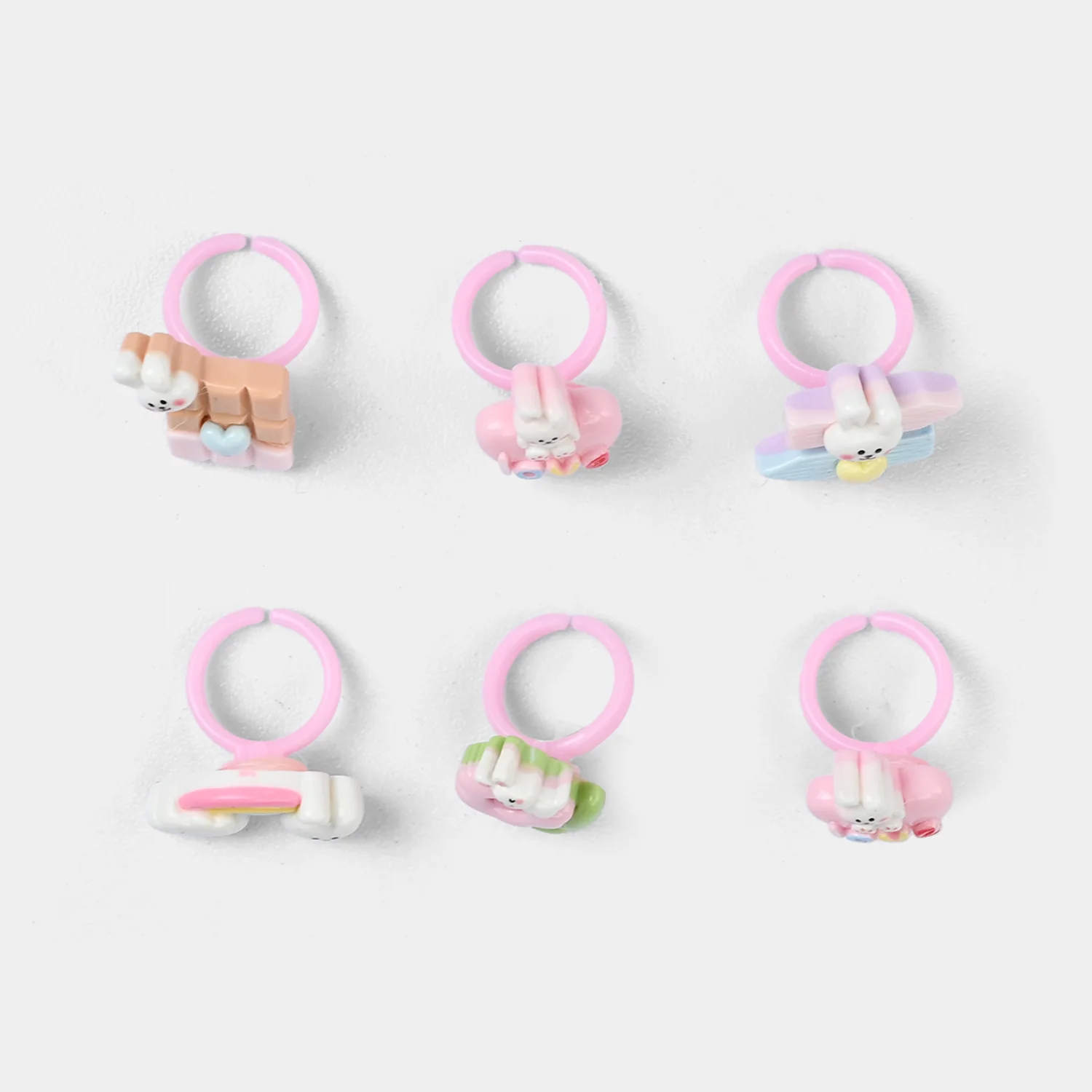 Cute Colorful Girls Ring Set | Pack of 6 - Image 2