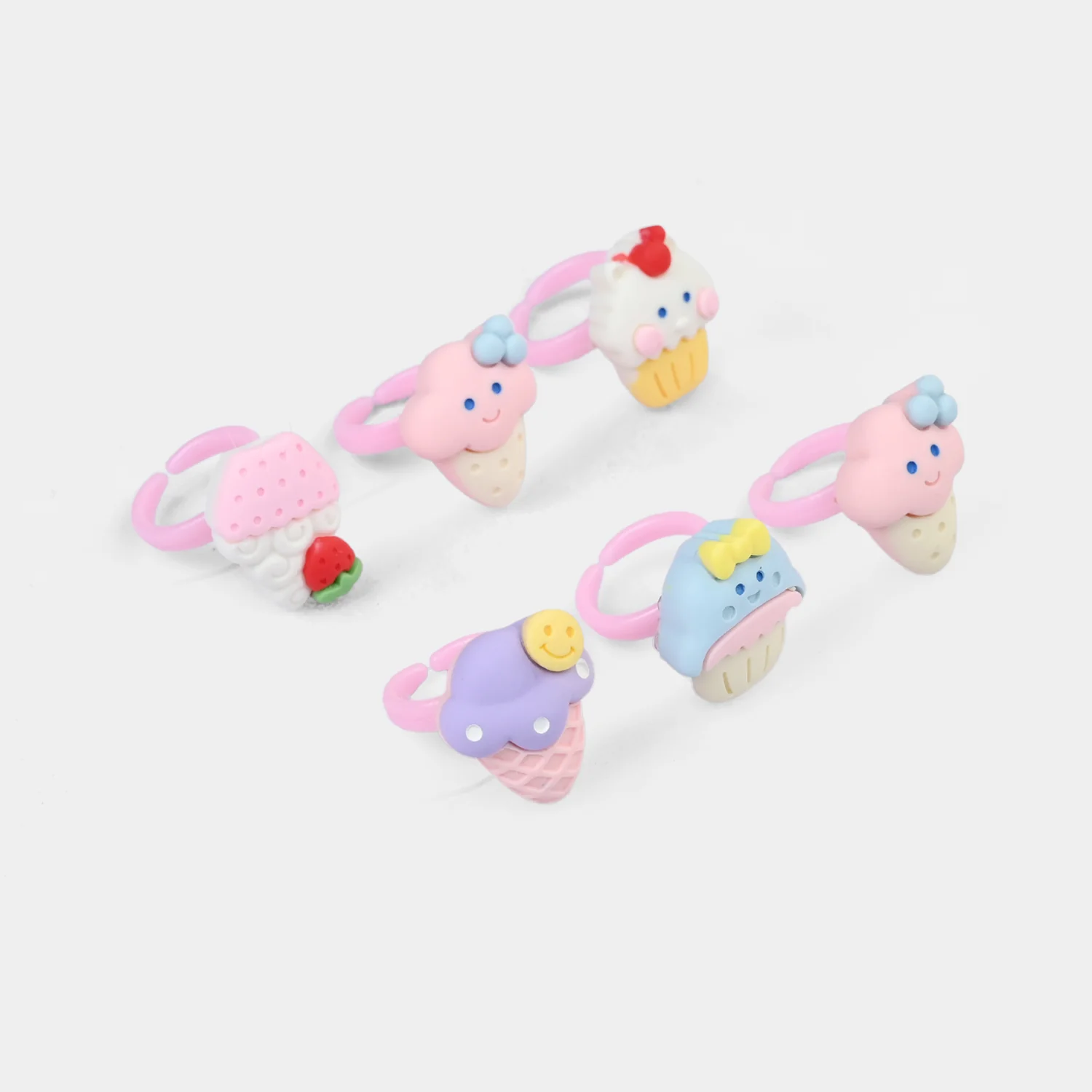 Cute Colorful Girls Ring Set | Pack of 6