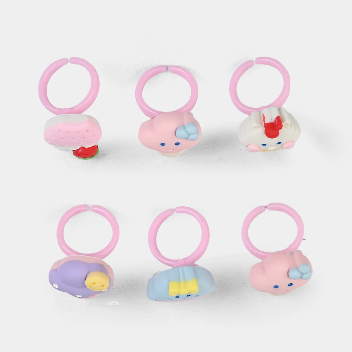 Cute Colorful Girls Ring Set | Pack of 6 - Image 2
