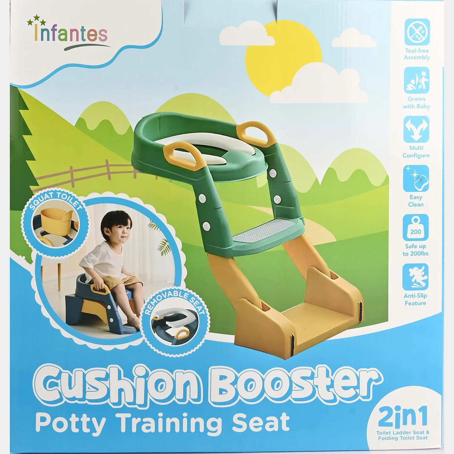 Foldable Ladder Potty Training Seat | L-004 Blue - Image 3