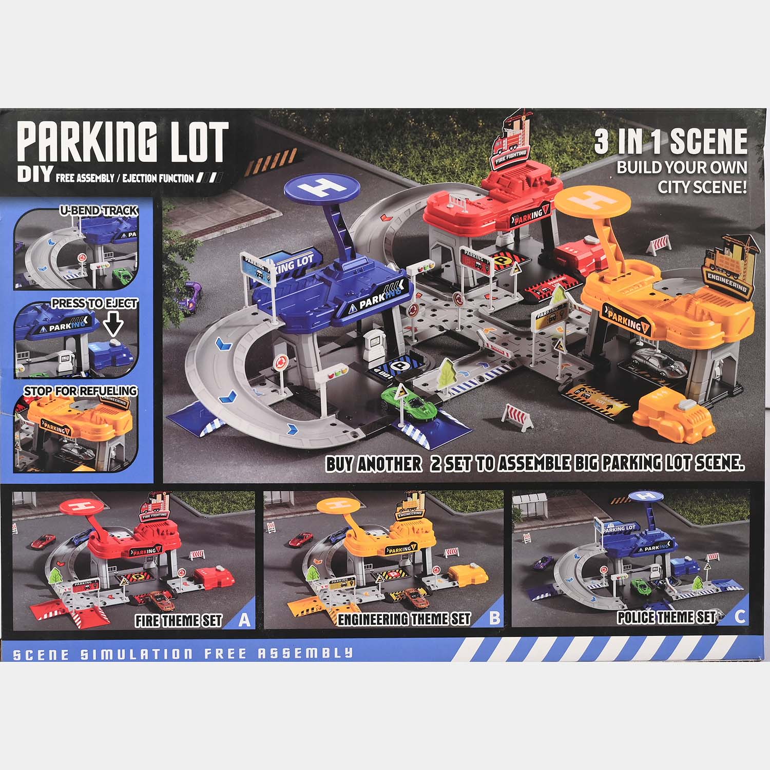DIY Parking Lot Playset – DIY City Scene Simulation with Alloy Car - Image 2