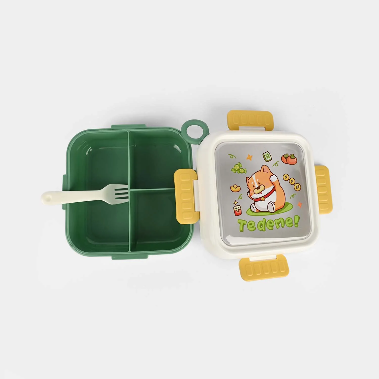 Kids Lunch Box Plastic | Green - Image 4
