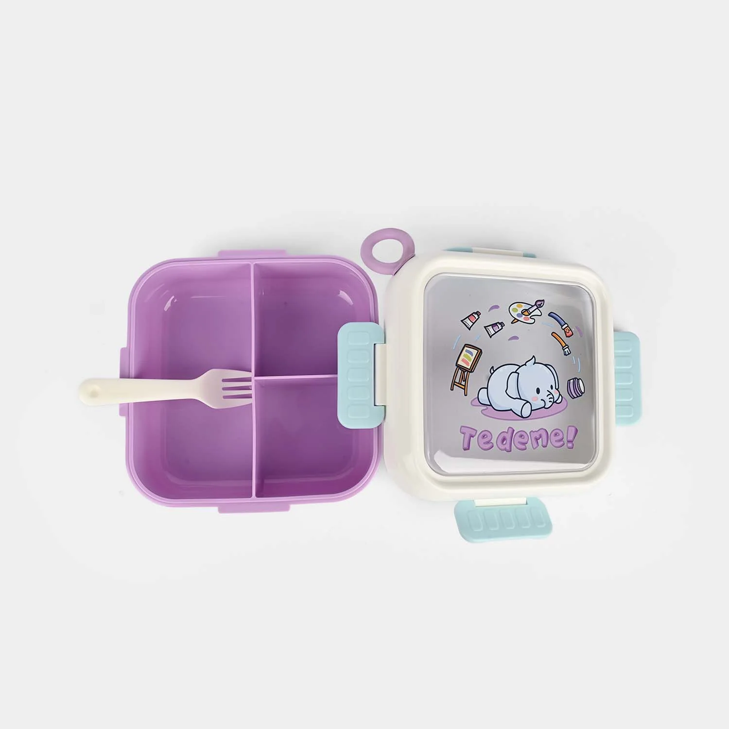Kids Lunch Box Plastic | Purple - Image 4