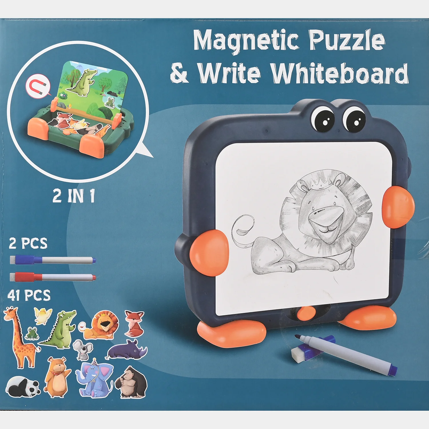 2-in-1 Magnetic Puzzle & Write Whiteboard Set – Educational Toy - Image 7