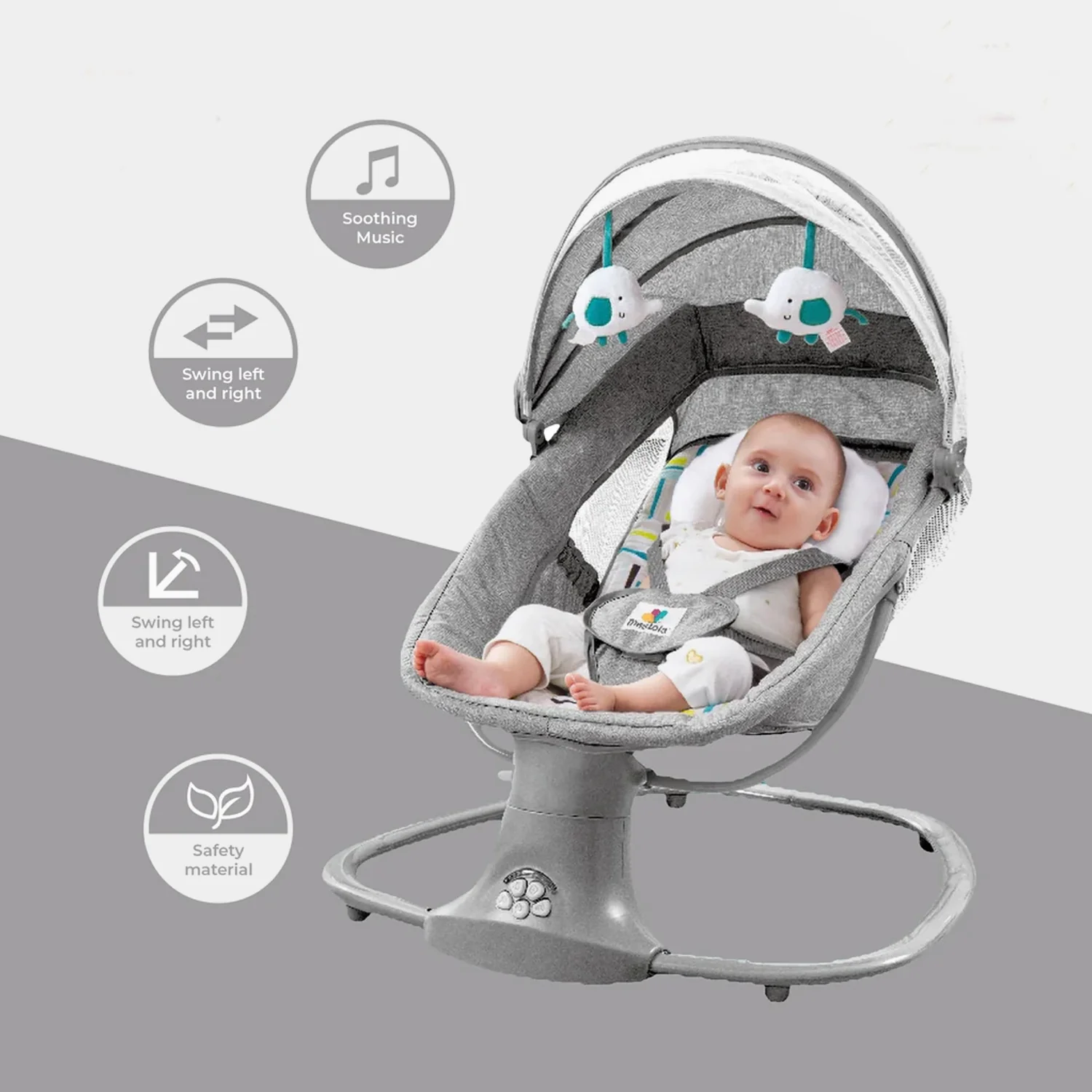 Mastela 3 in 1 Multi Functional Auto Swing 8104 Grey - Image 3