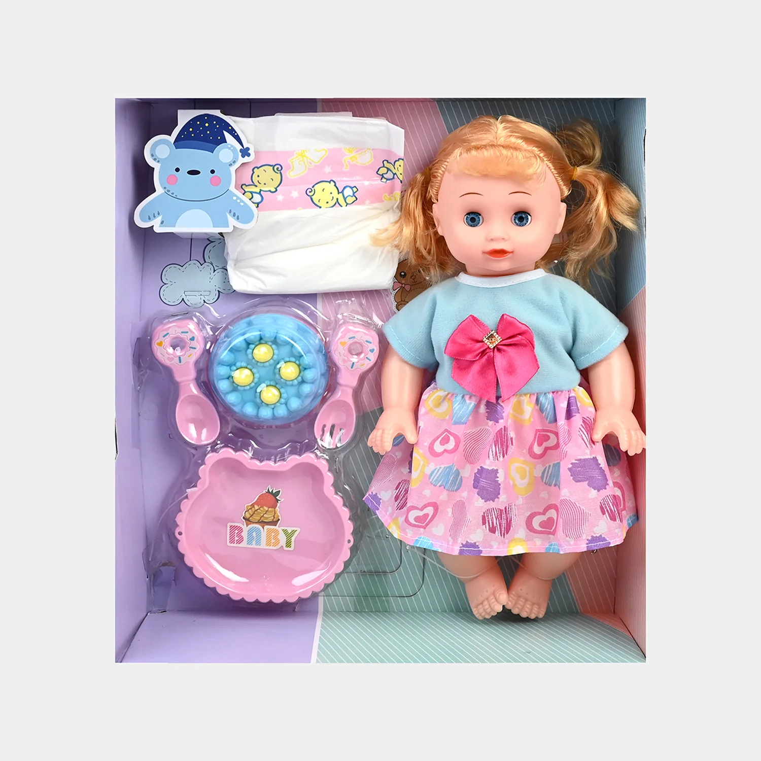 Moveable Eyes Baby Doll Playset with Accessories - Image 2