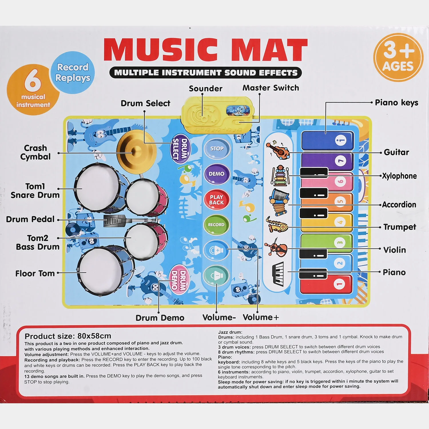 Musical Play Mat Multiple Instruments Sound Effects - Image 8