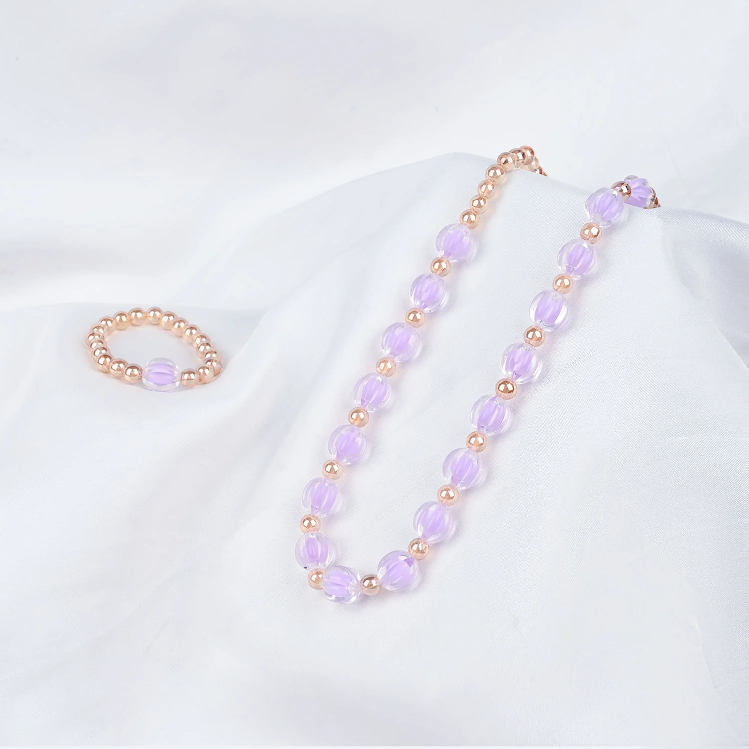 GIRLS ELEGANT BEADED NECKLACE & BRACELET
