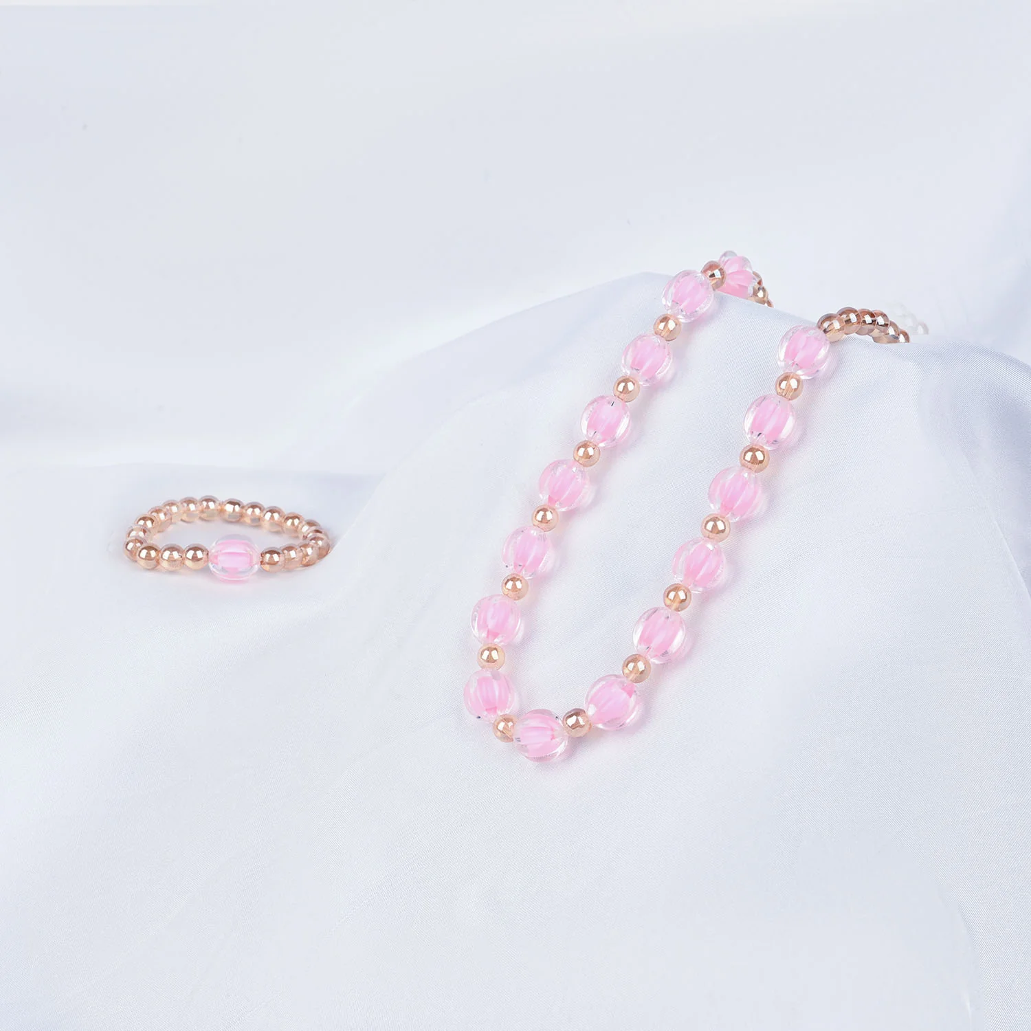 GIRLS ELEGANT BEADED NECKLACE & BRACELET