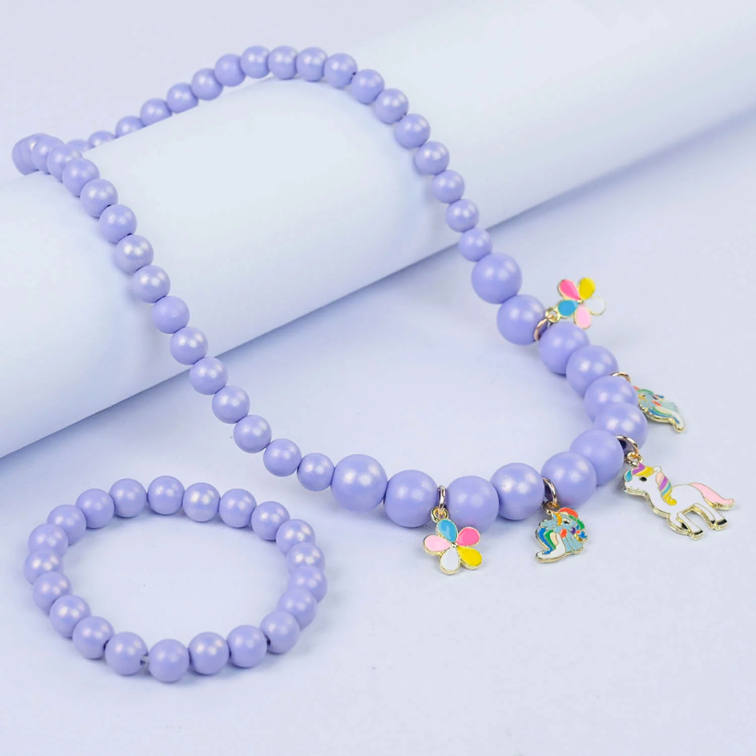 CHARM BEADED NECKLACE & BRACELET FOR GIRLS