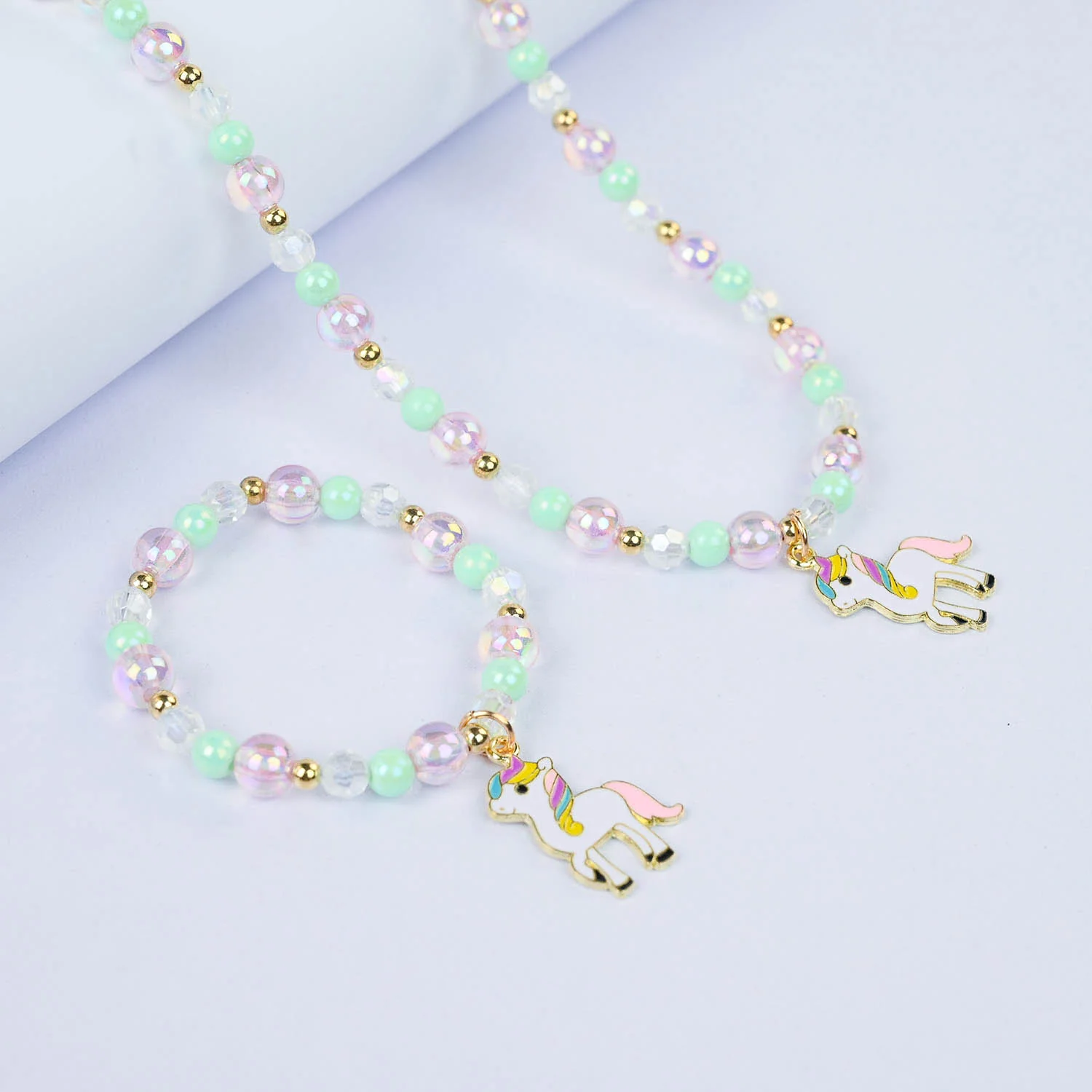CHARM BEADED NECKLACE & BRACELET FOR GIRLS - Image 2