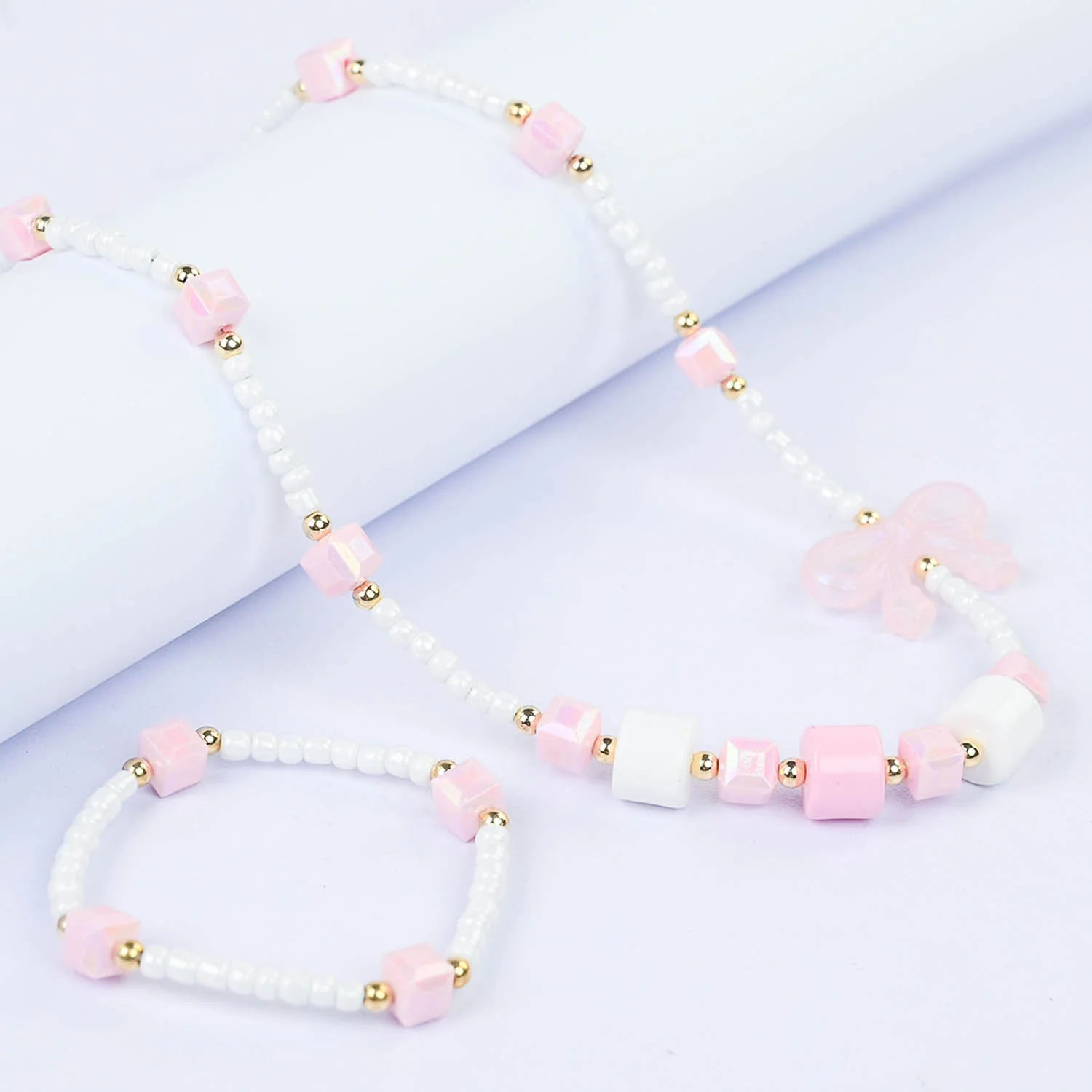 CHARM BEADED NECKLACE & BRACELET FOR GIRLS
