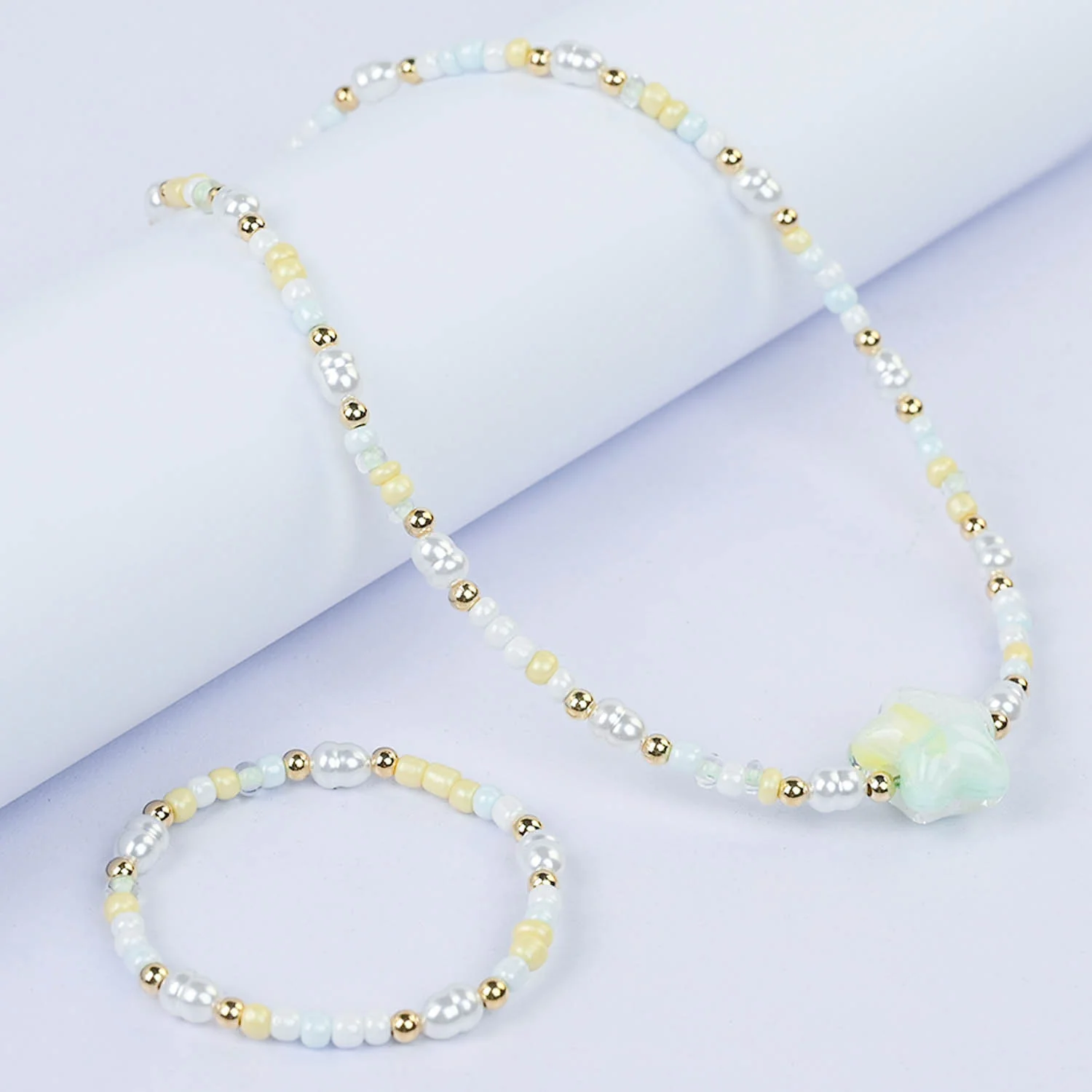 CHARM BEADED NECKLACE & BRACELET FOR GIRLS