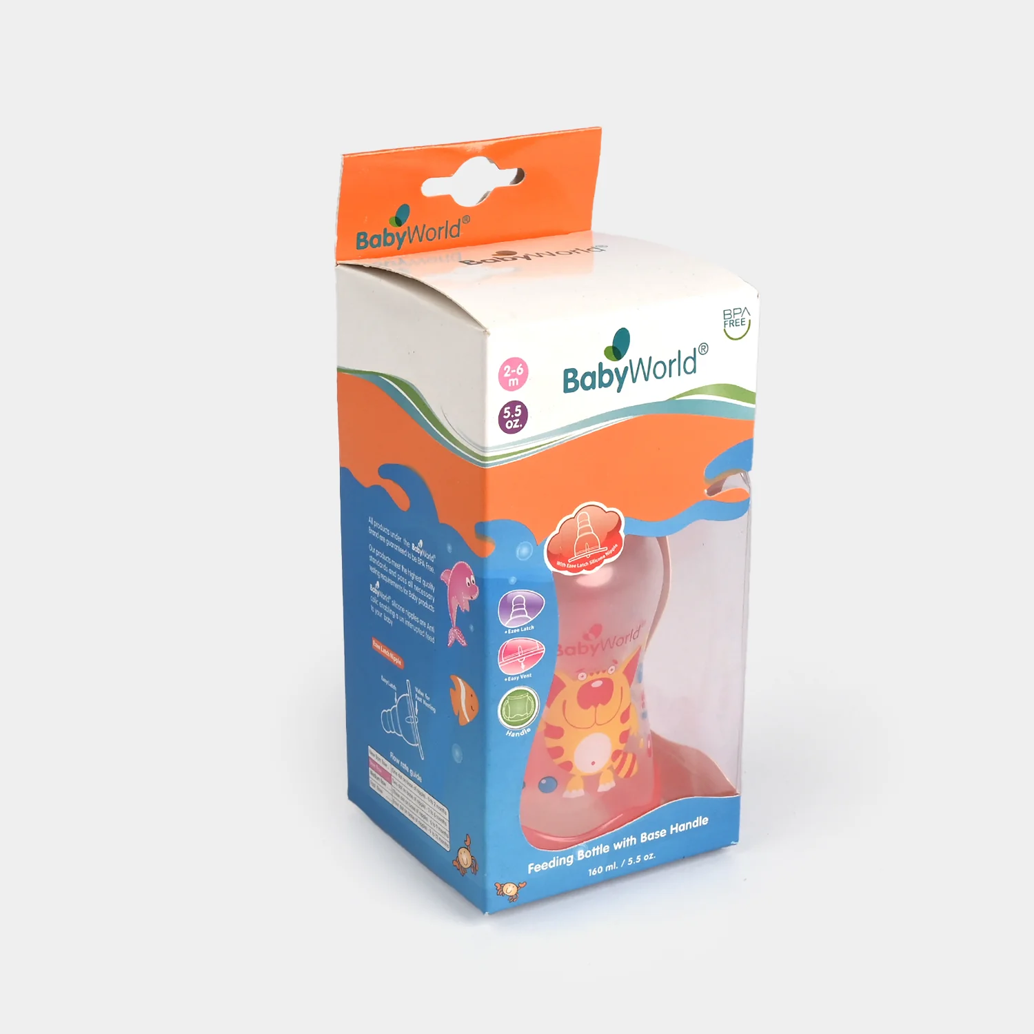 Feeding Bottle with Base Handle 5Oz 1208 Red - Image 4