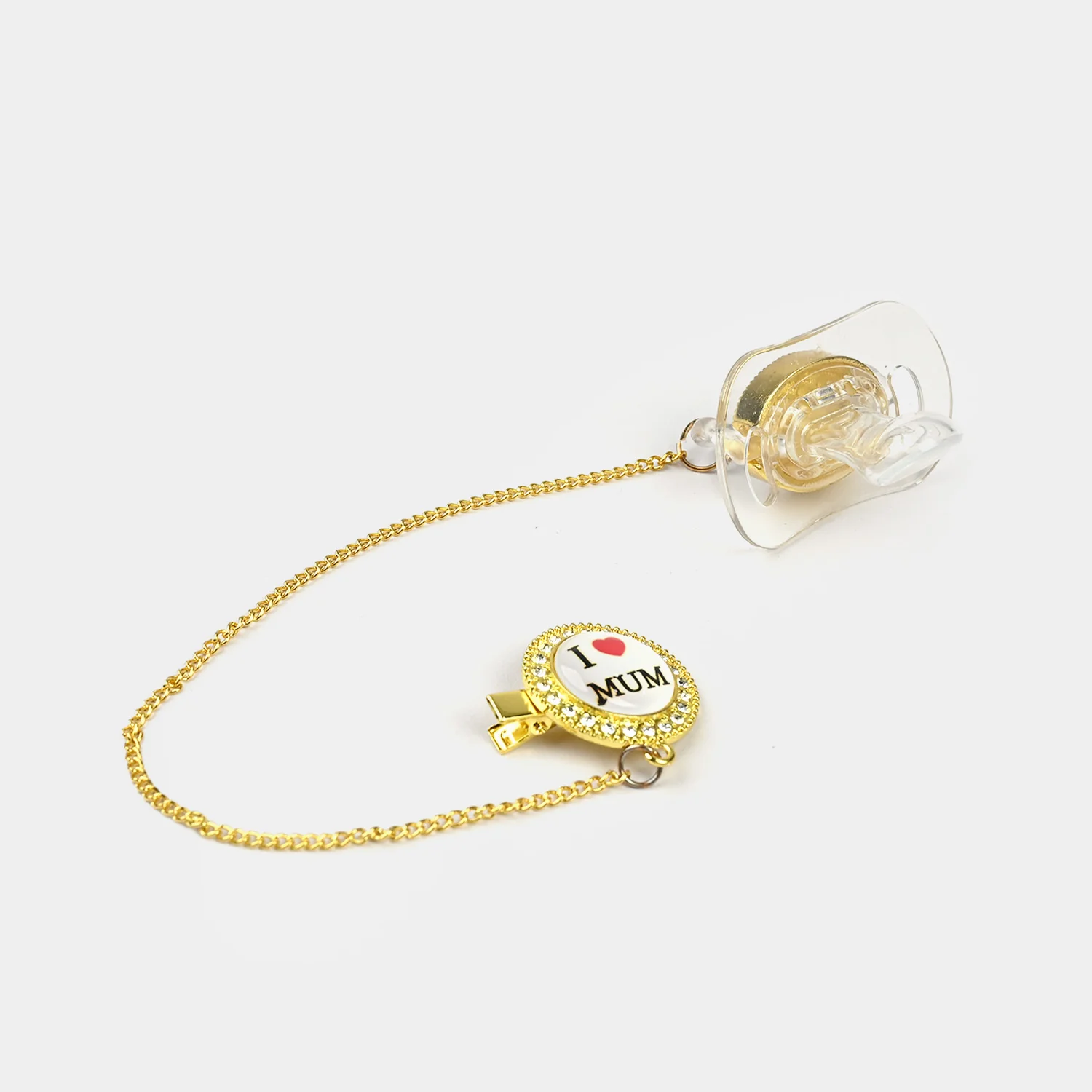 Luxury Golden Pacifier Clip & Holder Chain - Image 4