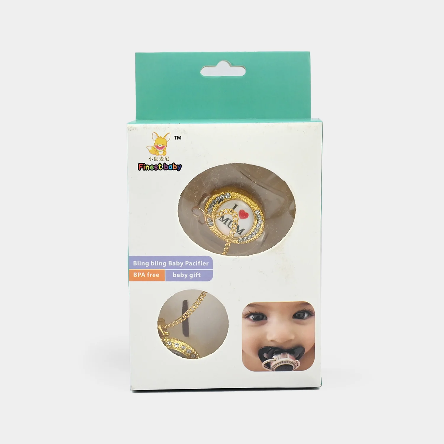 Luxury Golden Pacifier Clip & Holder Chain - Image 5