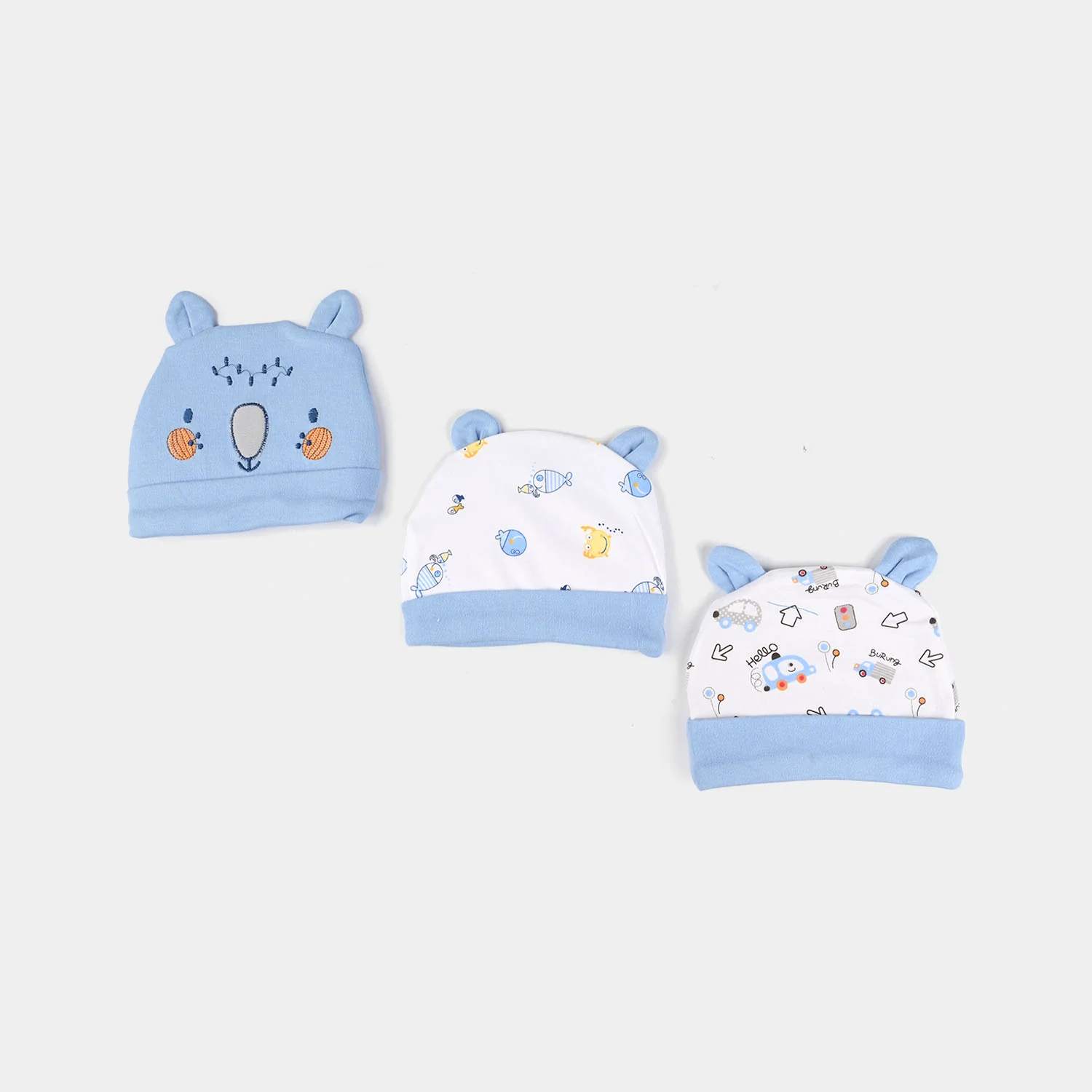 Infant Cotton Cap  – Pack of 3
