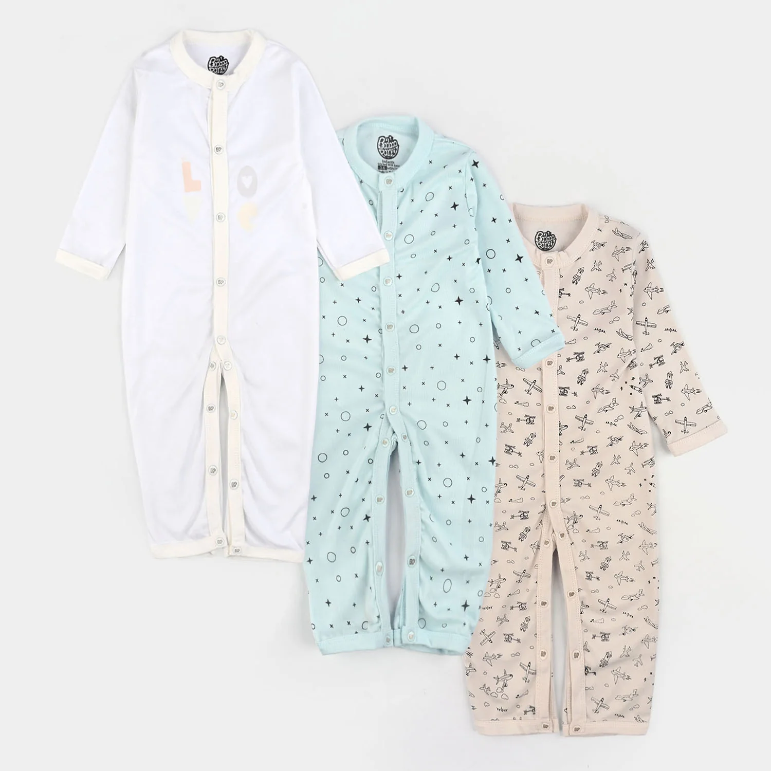 Pack Of 3 Infant Baby Unisex Cotton Romper Set