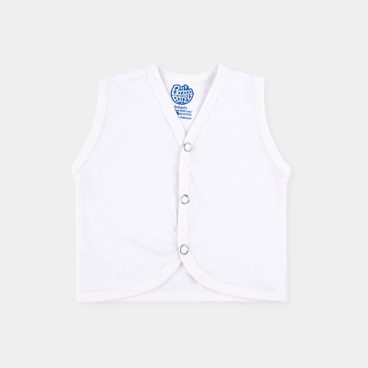 Infant Unisex Vest Sando Pack of 3 - White (6-9M) - Image 2