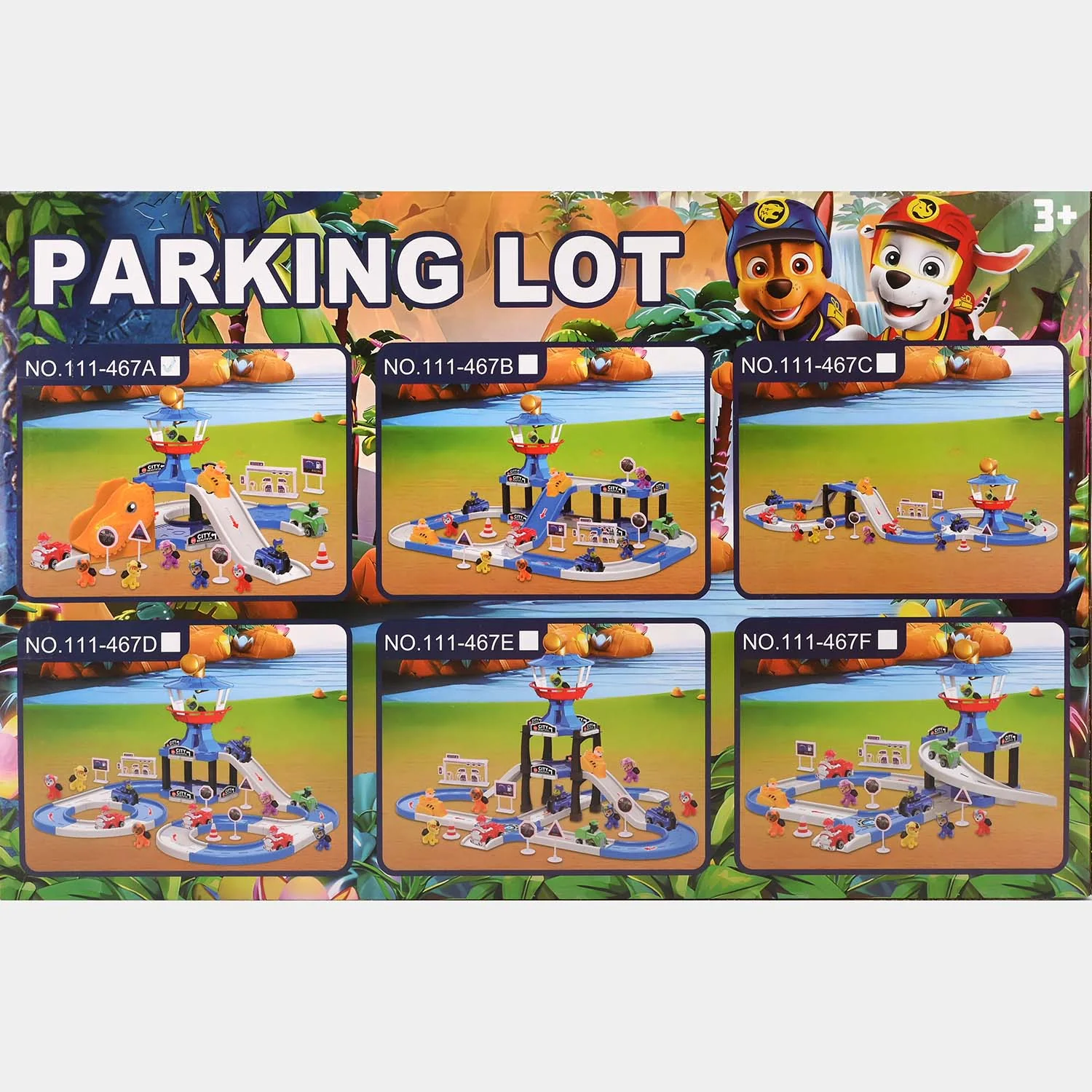 Parking Lot DIY Build Rail Car Set – 4 Car Playset - Image 2