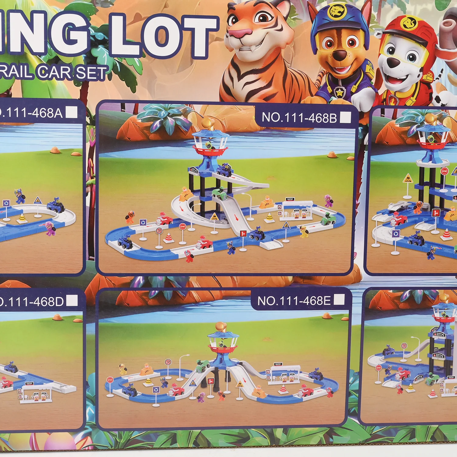 Parking Lot DIY Build Rail Car Set – 4 Car Playset - Image 3