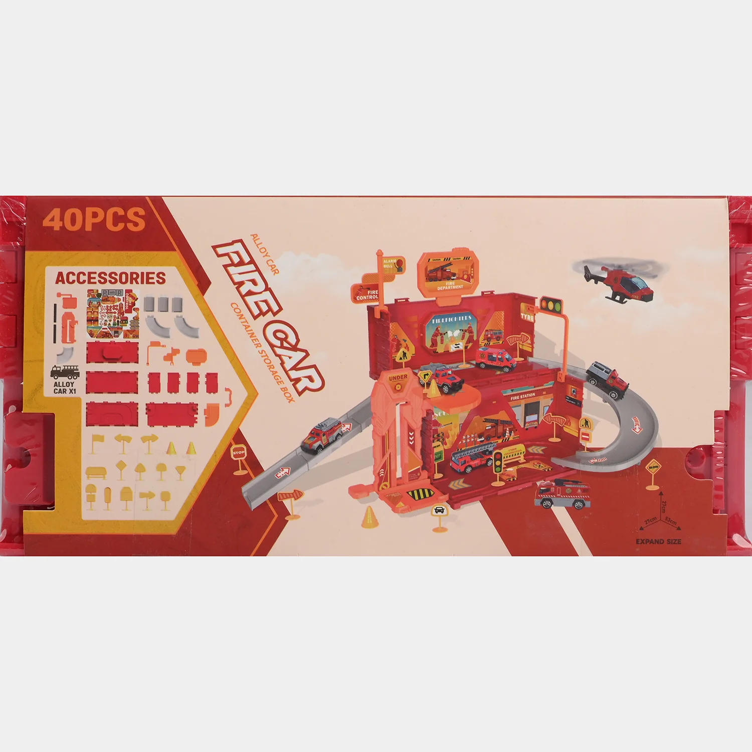 Fire Station Parking Lot Playset | 40PCs - Image 4