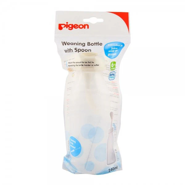 PIGEON WEANING BOTTLE WITH SPOON 240ML - Image 2