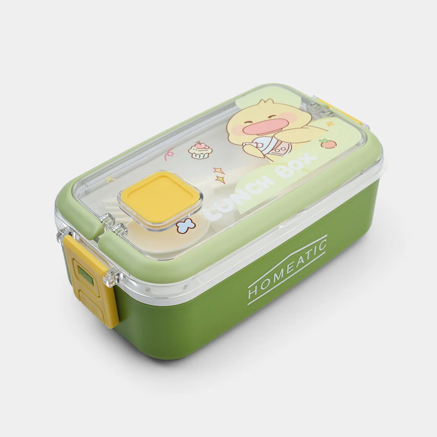 Plastic Lunch Box With Cutlery | 1ltr