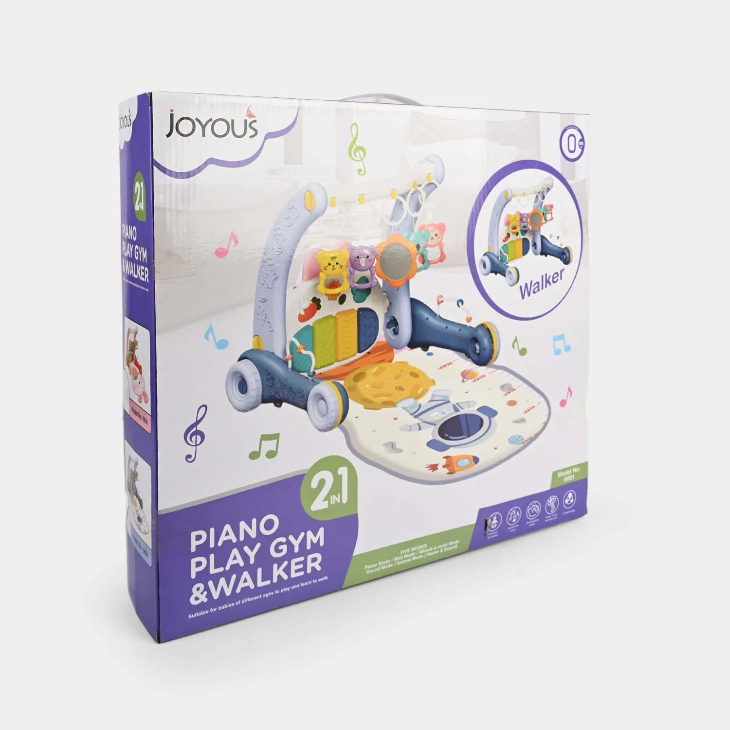 2 in 1 Piano Play Gym & Walker | 9881 Blue - Image 2
