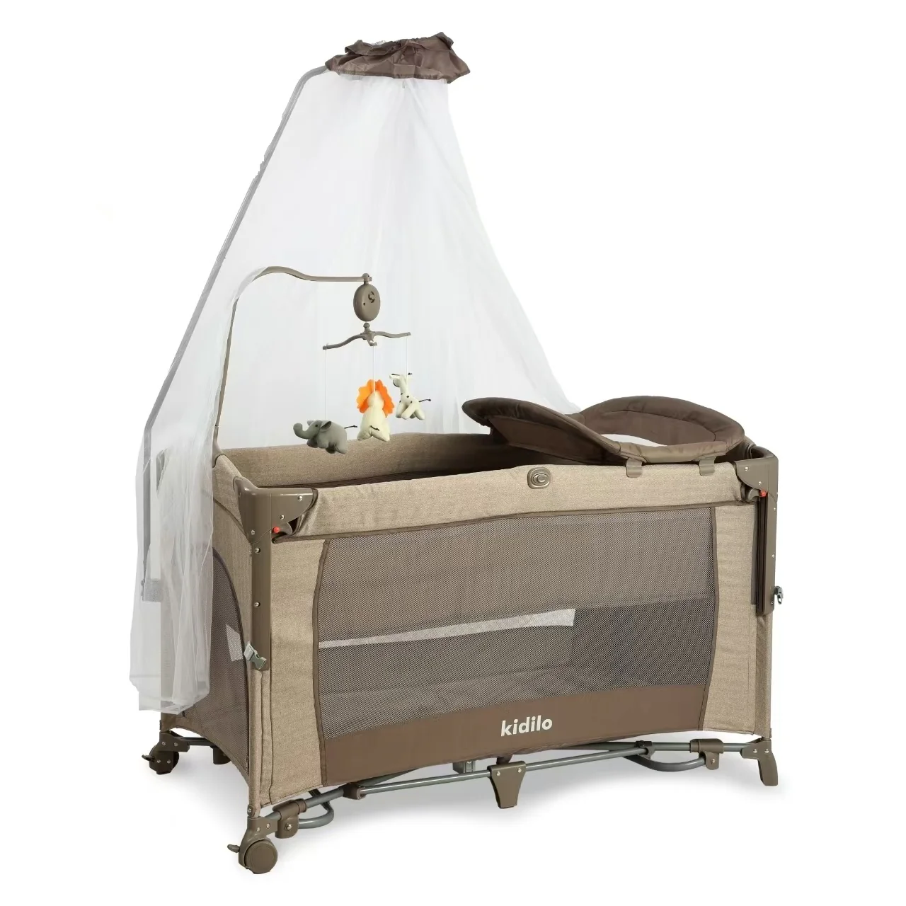 Kidilo Multifunctional Baby Bed + Play Pen UP650D Khaki