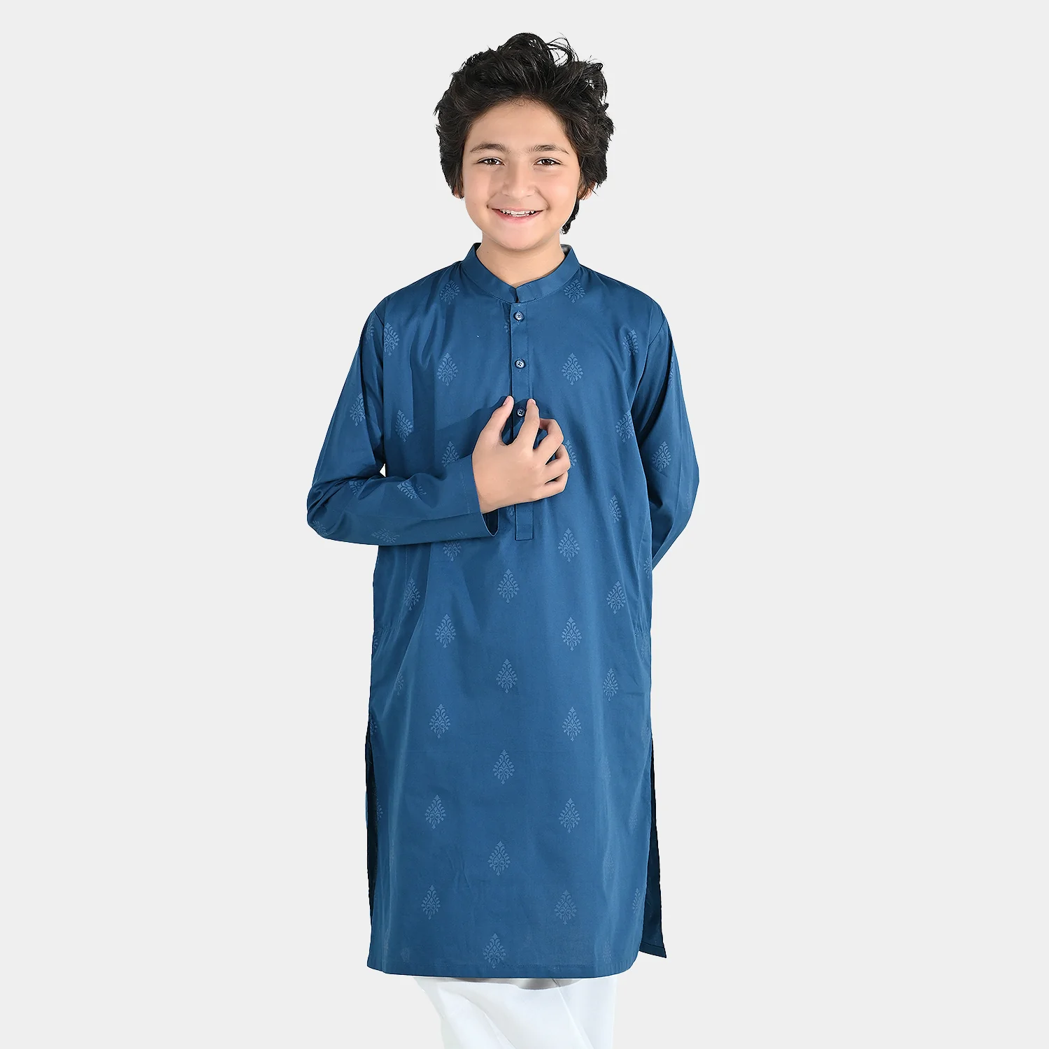 Boys Cotton Poplin Printed Kurta - Image 2