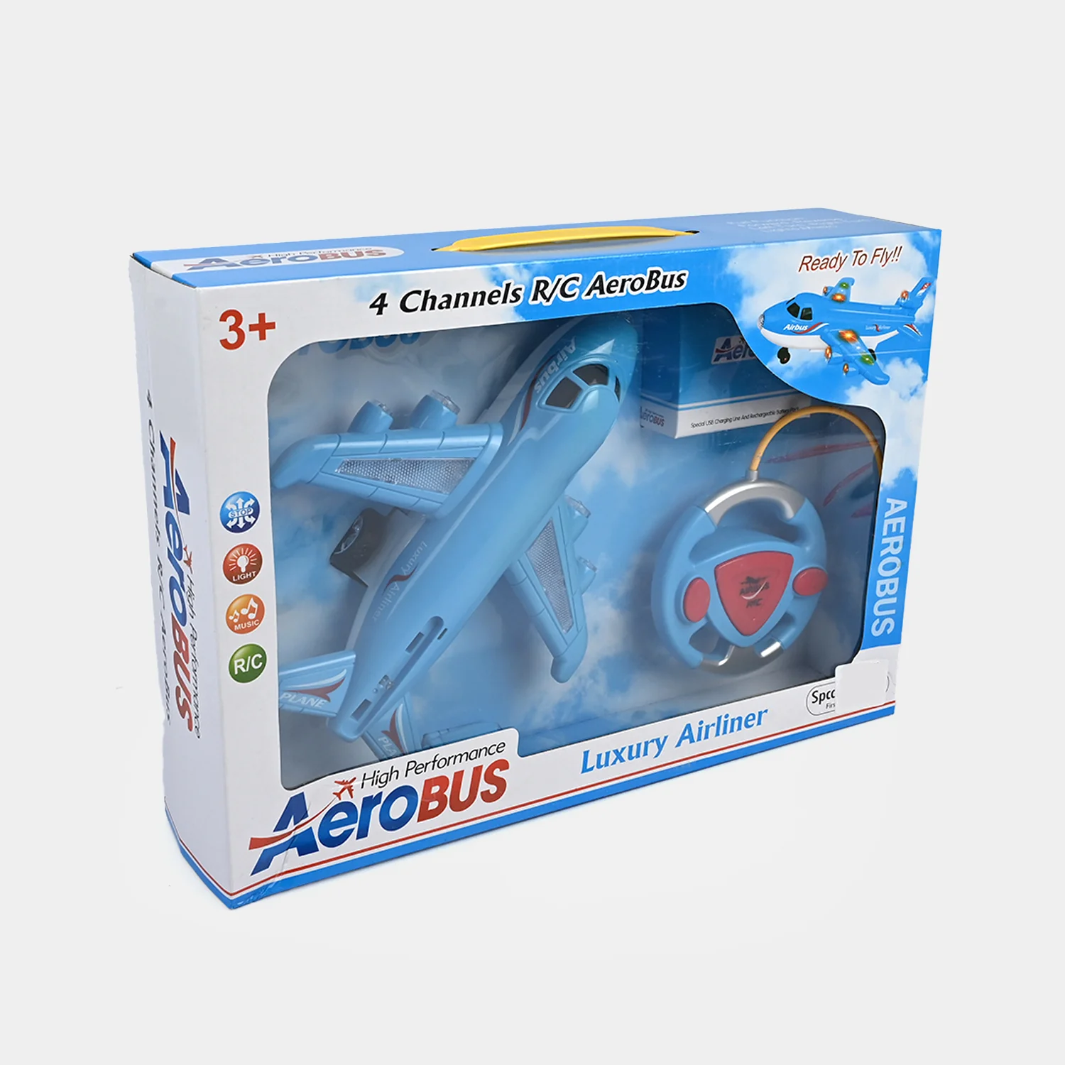 FOBUS 4-Channel Remote Control AeroBus – Luxury Airliner Toy with Lights - Image 3