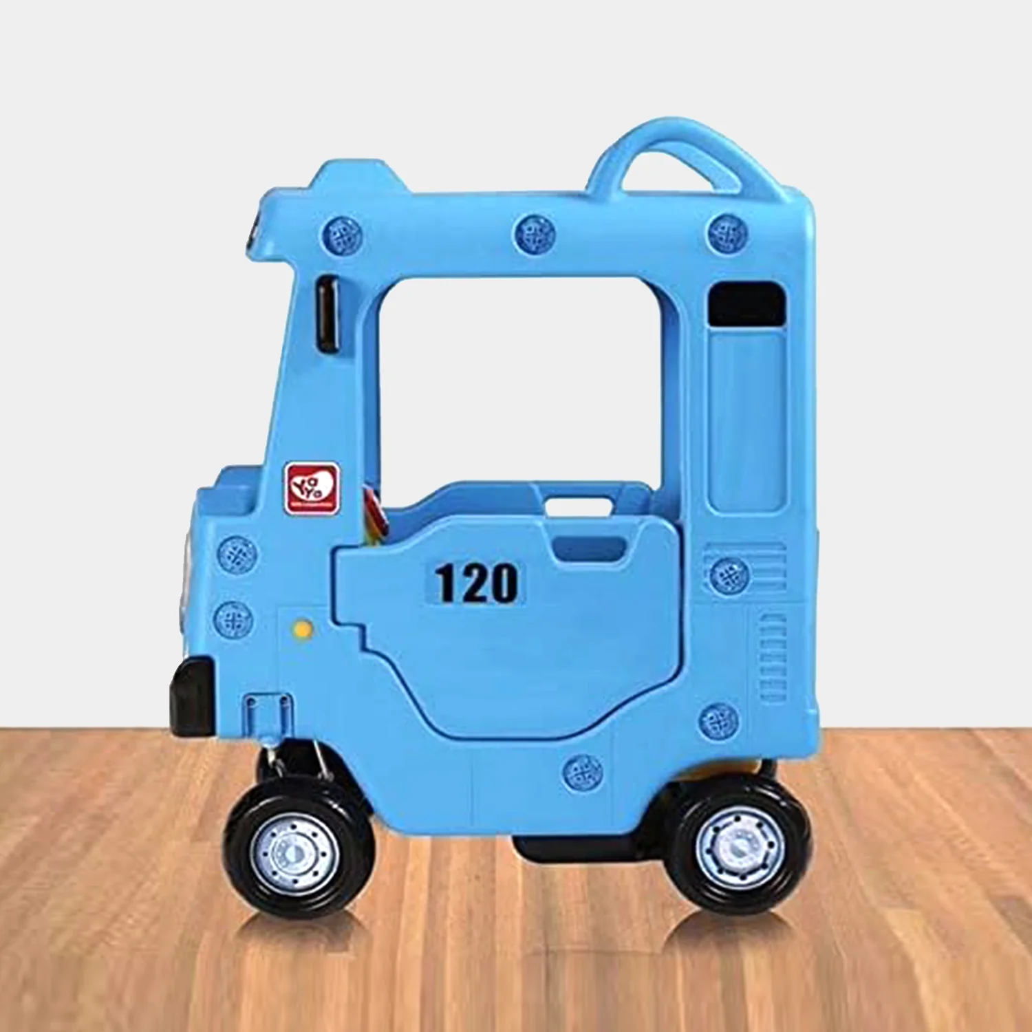 Ride-on Push Car Roof School Bus, Blue - Image 2