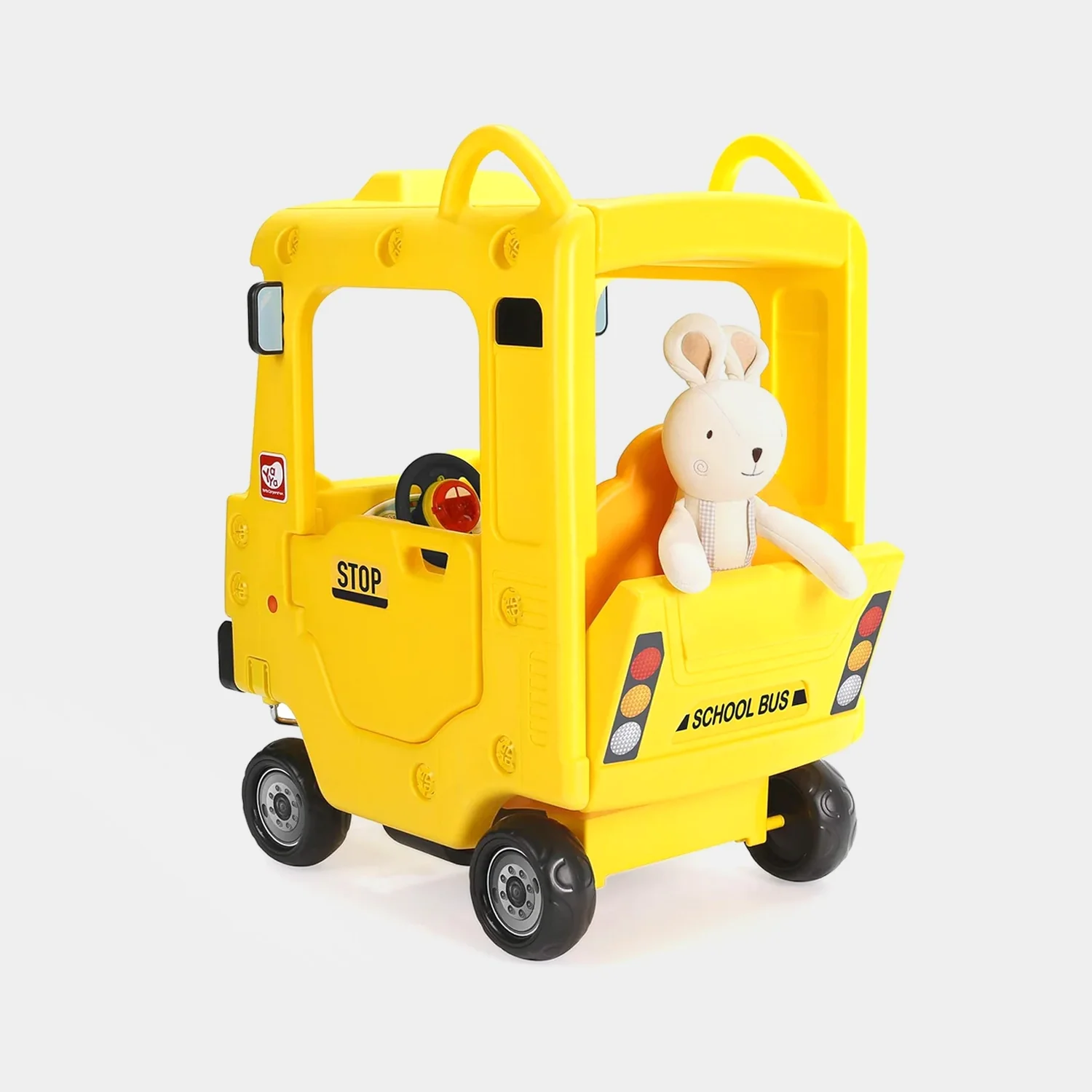 Ride-on Push Car Roof School Bus, Yellow - Image 2