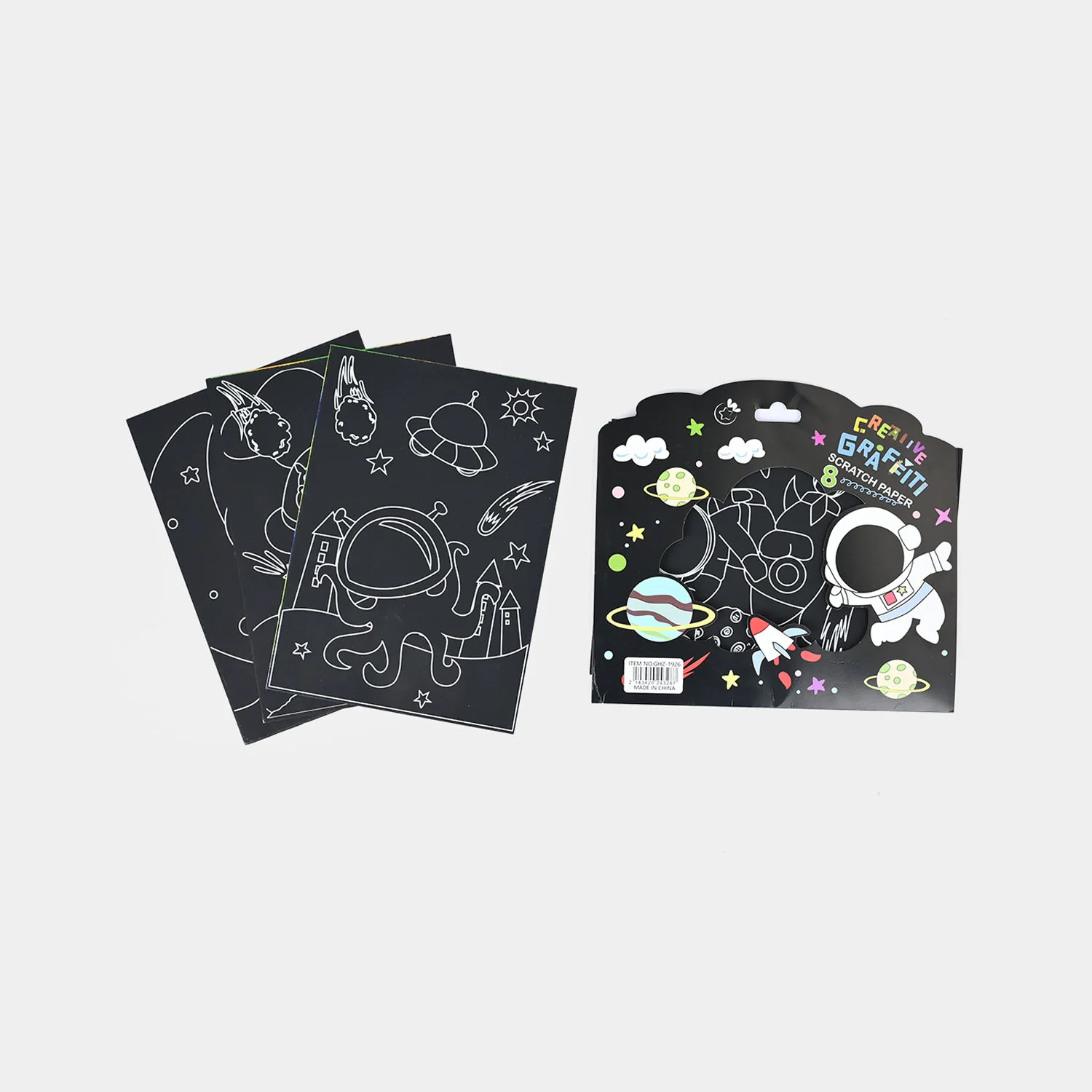 Space-Themed Scratch Art Notebook - Image 2