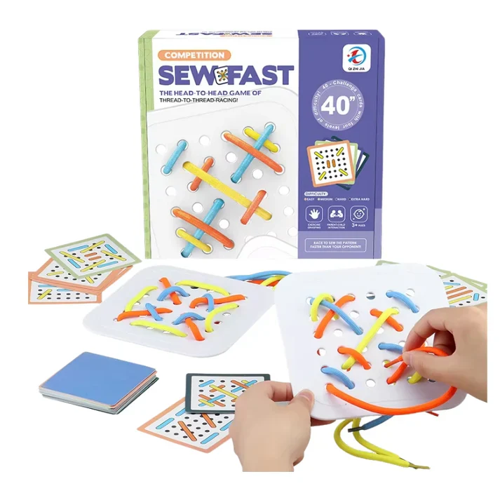 Montessori-Inspired Rope Threading Board Toy Game Set - Image 2