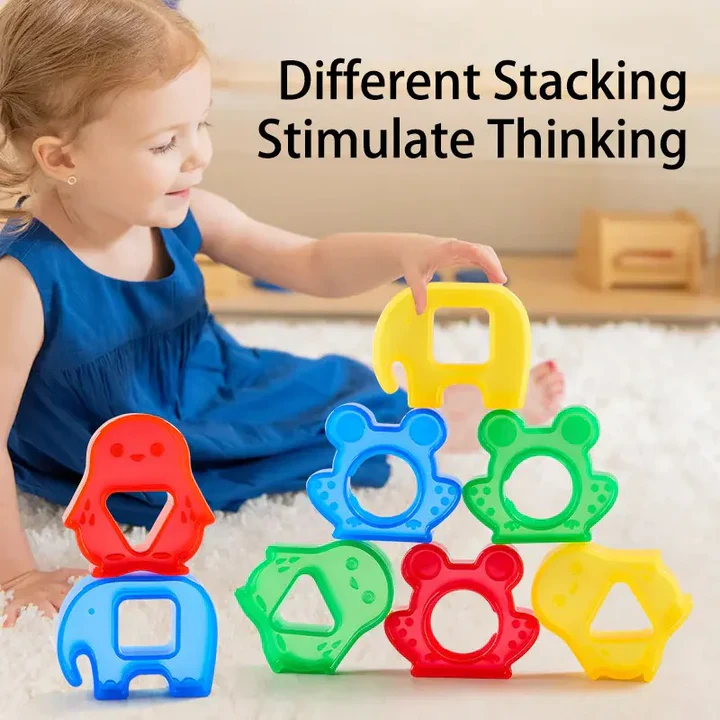 Shapes Stacking Puzzle Building Blocks Set for Kids - Image 2