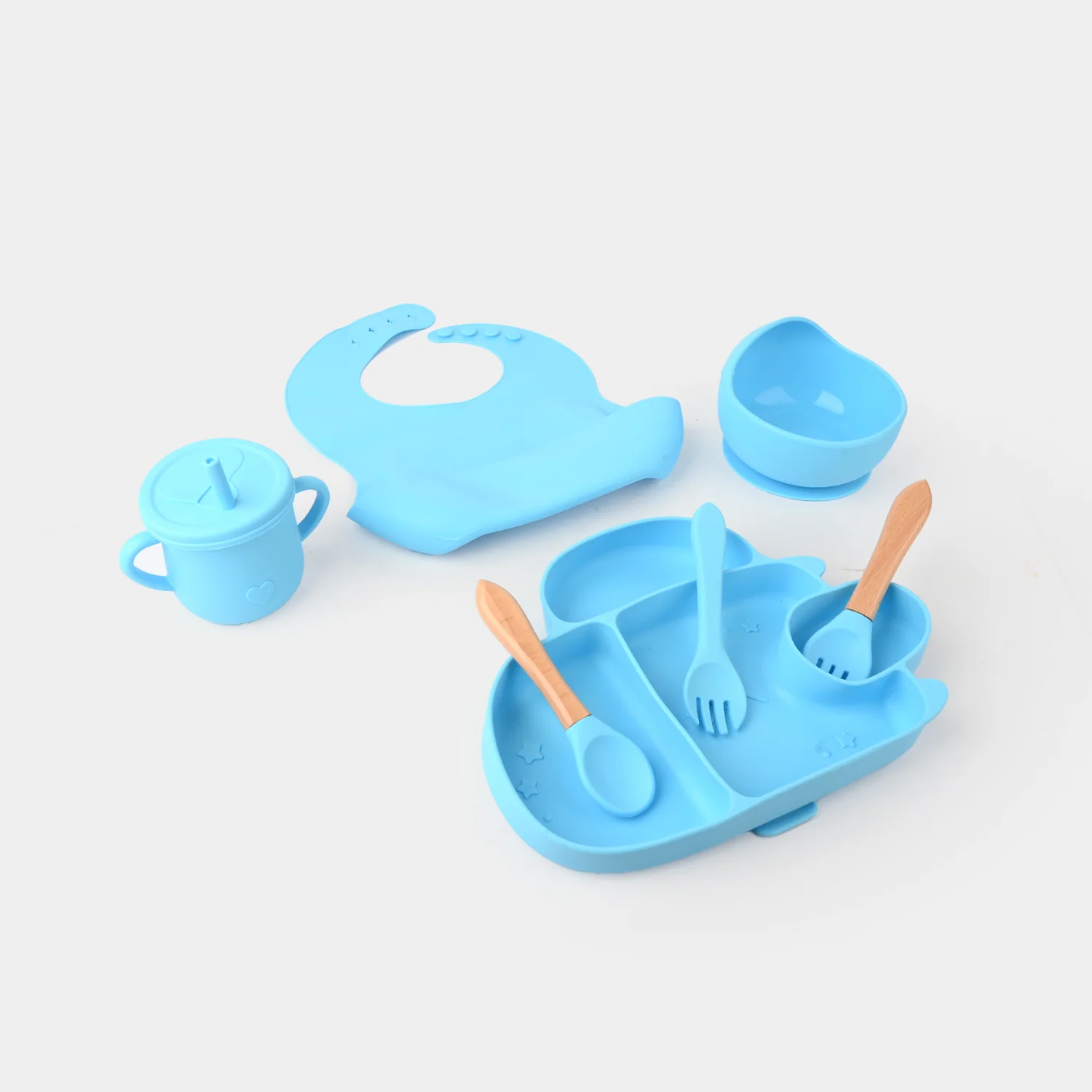Adorable Food Grade Silicone Baby Tableware Set 7Pcs Set | 1545