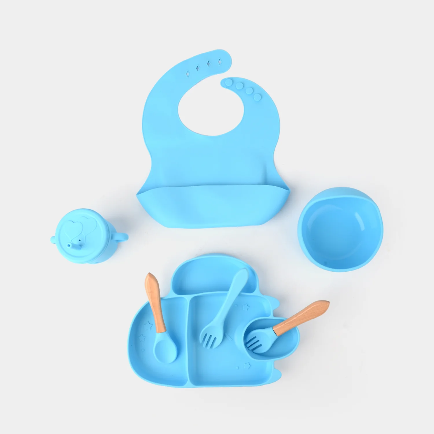 Adorable Food Grade Silicone Baby Tableware Set 7Pcs Set | 1545 - Image 2