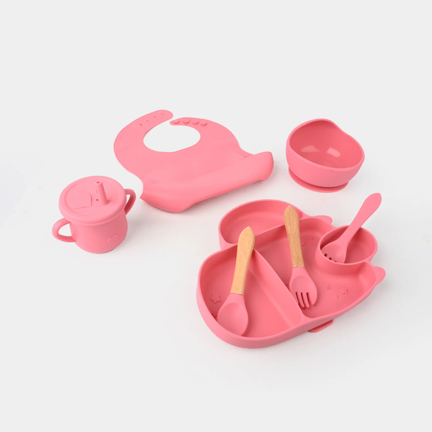 Adorable Food Grade Silicone Baby Tableware Set 7Pcs Set | 1545