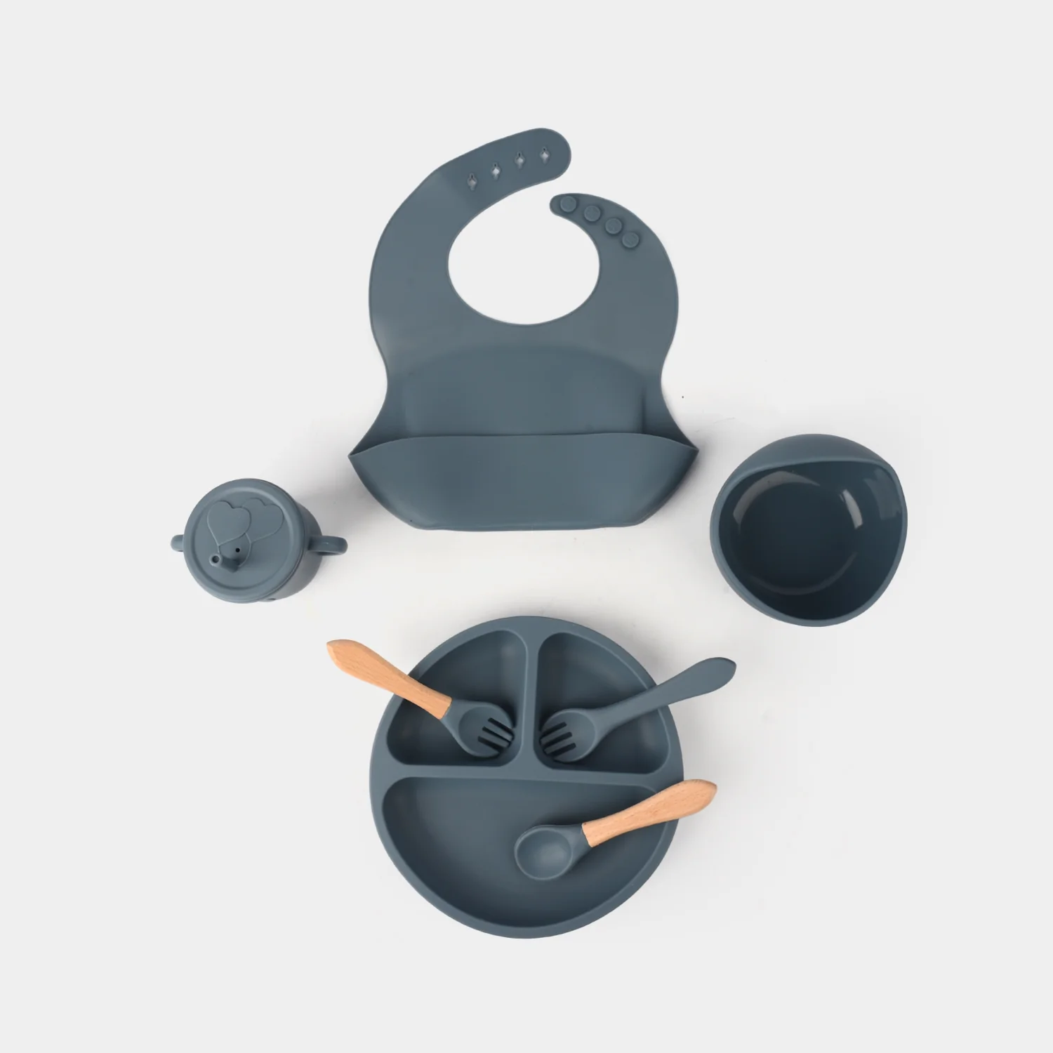 Adorable Food Grade Silicone Baby Tableware Set 7Pcs Set | 1545 - Image 2