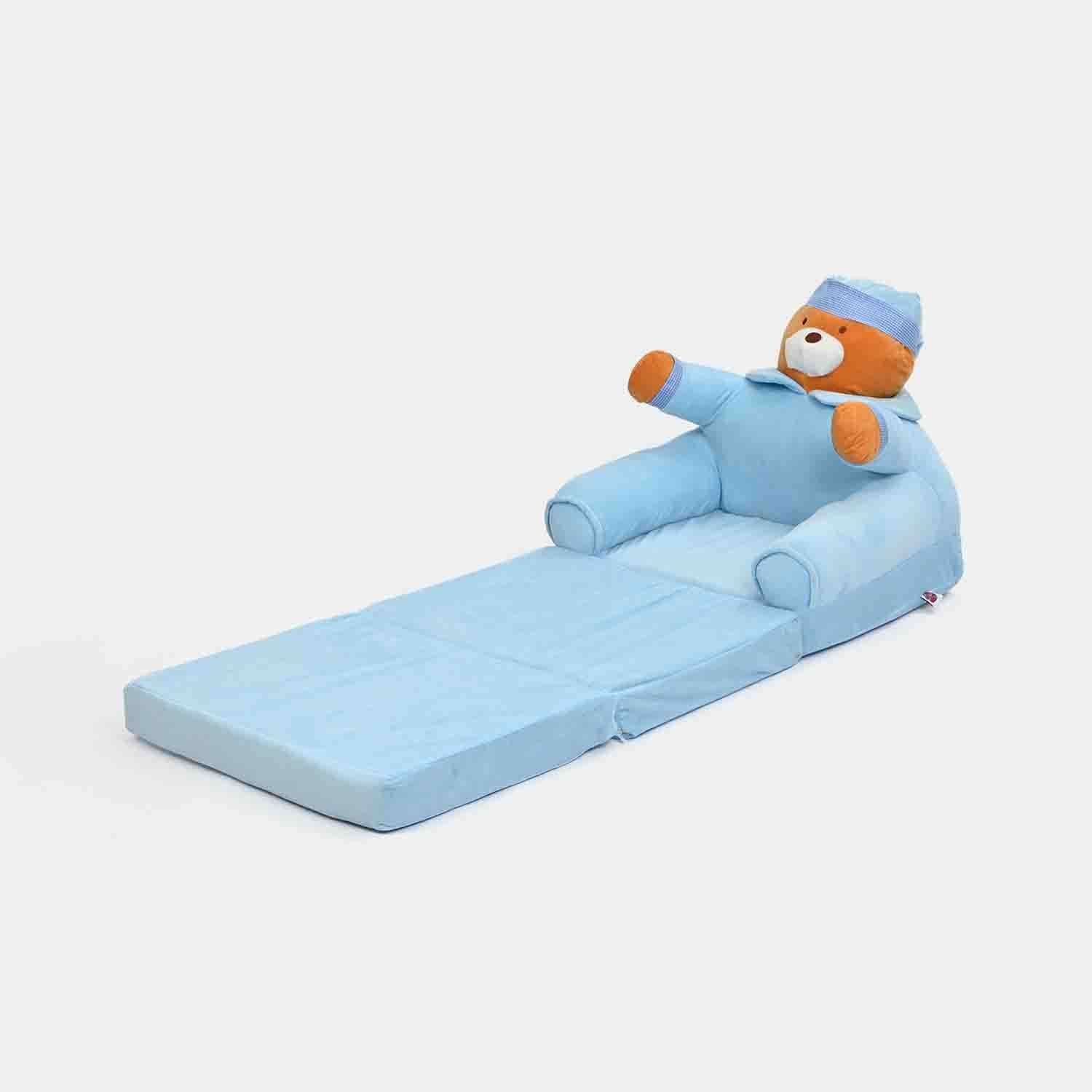 Adorable Kids Foldable Sofa Seat - 18M+ | 547-Blue/Brown - Image 3