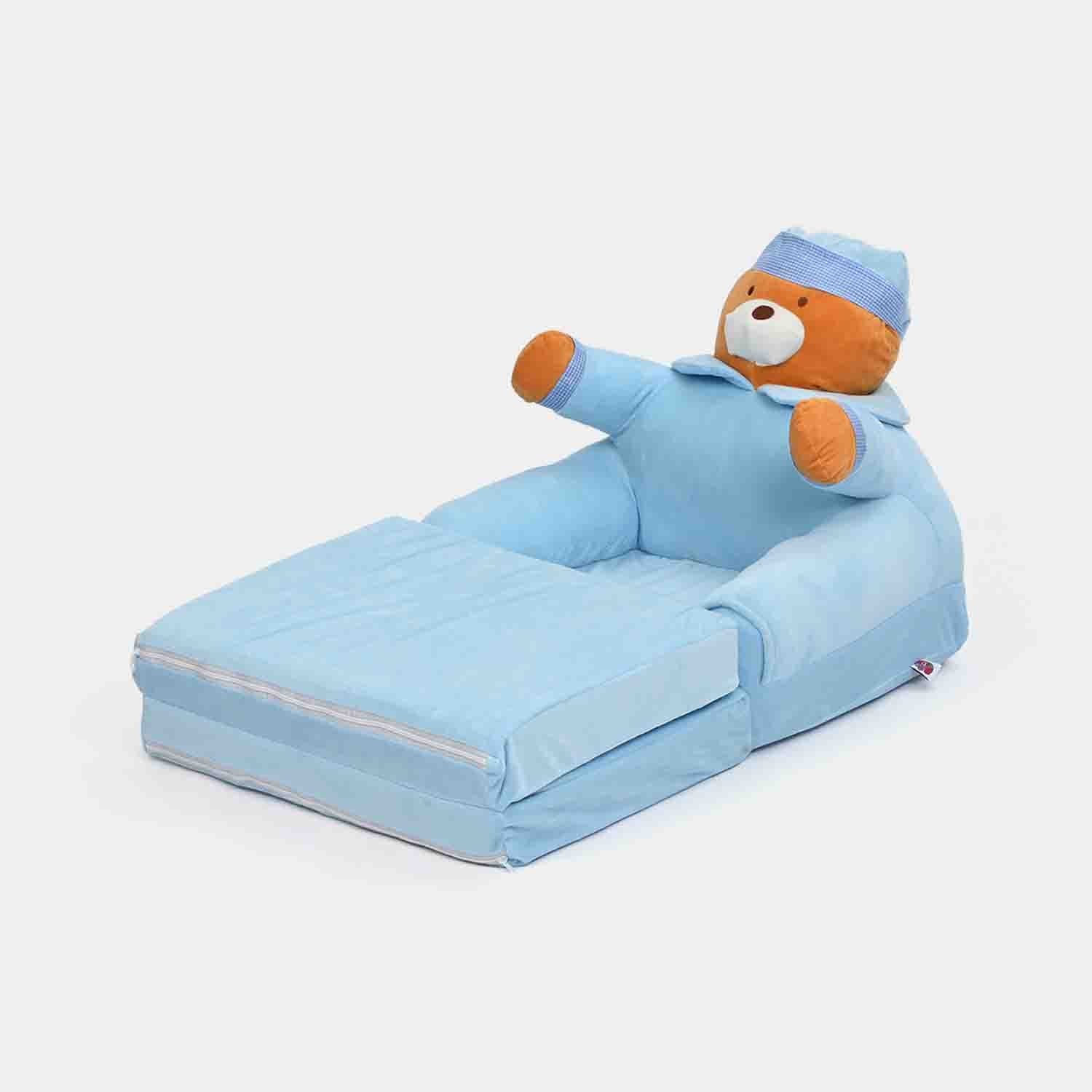 Adorable Kids Foldable Sofa Seat - 18M+ | 547-Blue/Brown - Image 4