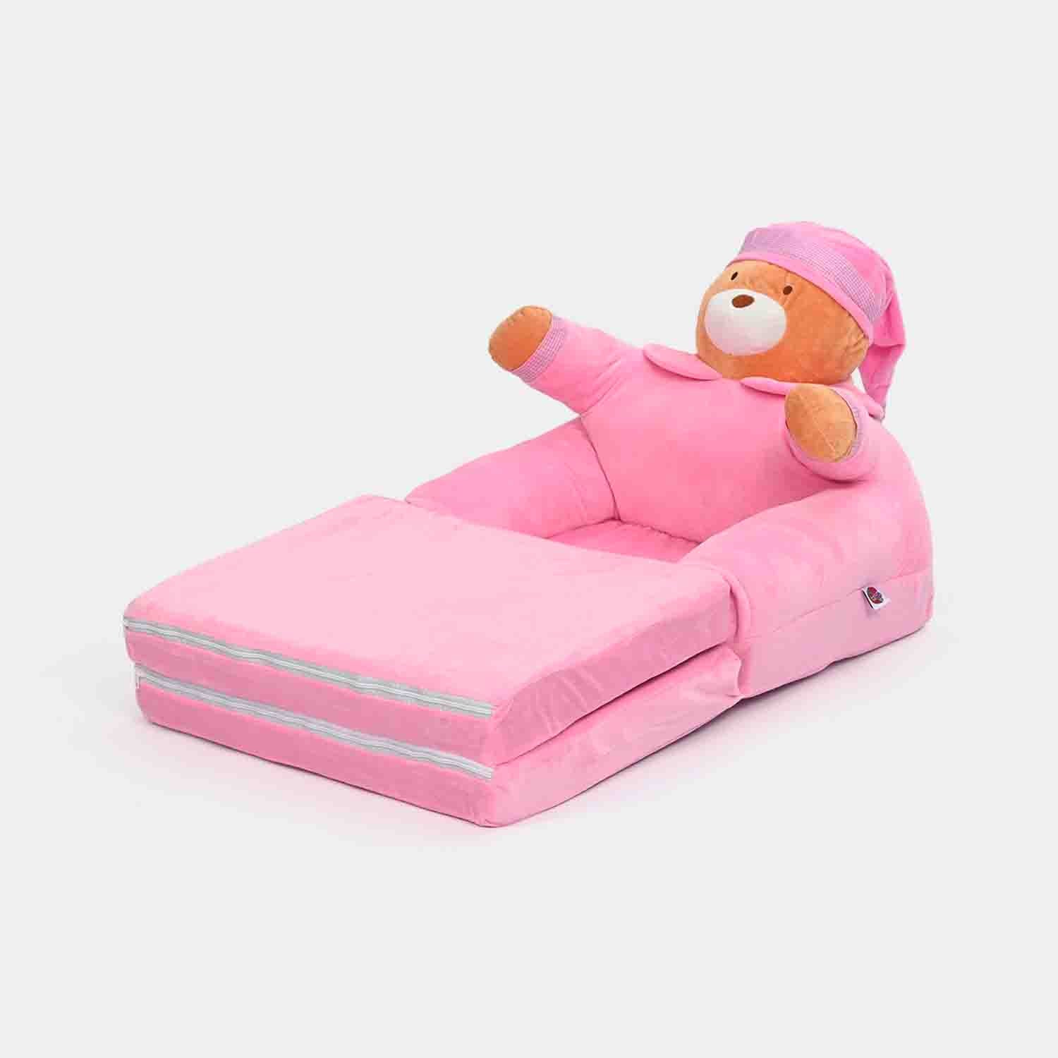 Adorable Kids Foldable Sofa Seat - 18M+ | 547-Pink/Brown - Image 3